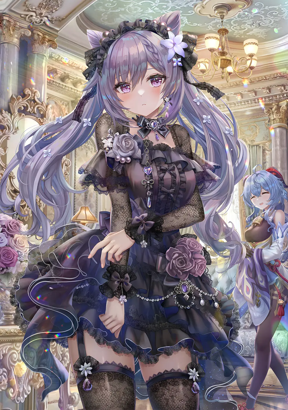 Keqing Gothic Lolita Wallpaper Genshin Impact 4K
