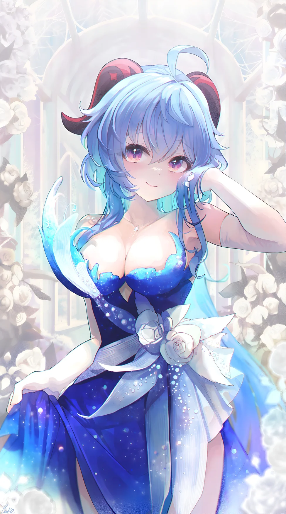 Papel de Parede Ganyu Vestido de Noiva Genshin Impact 4K
