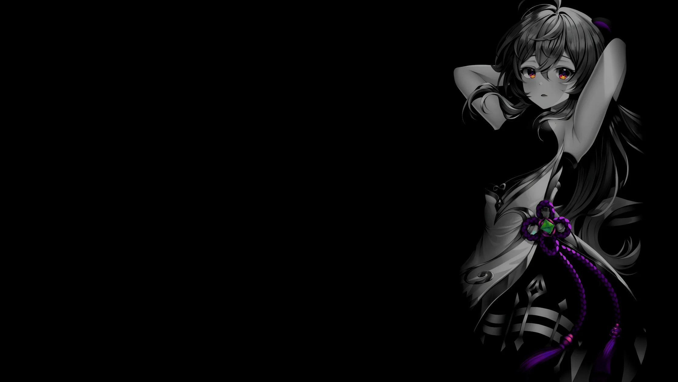 Fondo de Pantalla Estética Oscura de Ganyu Genshin Impact 4K