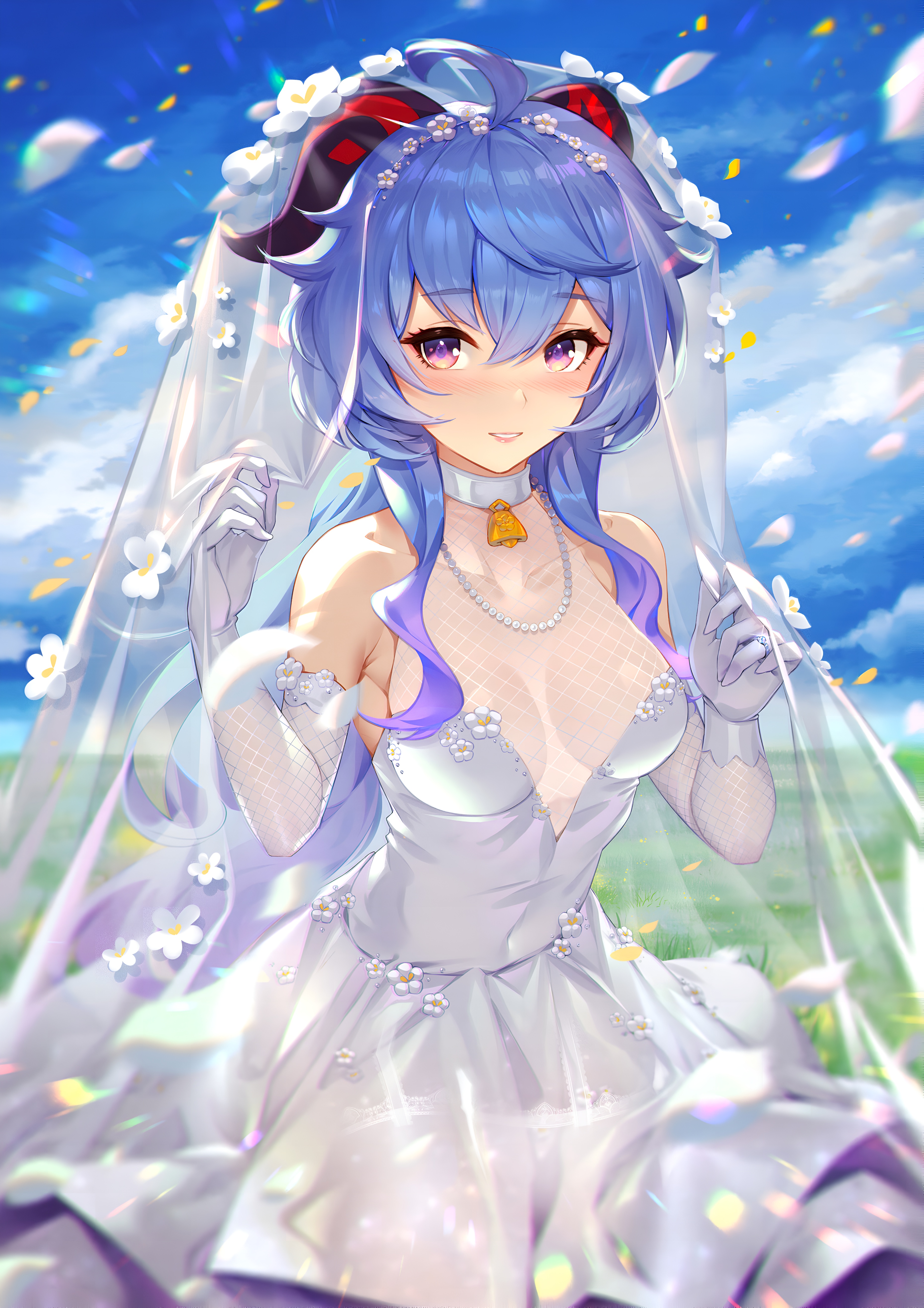Ganyu Bride Wedding Wallpaper Genshin Impact 4K