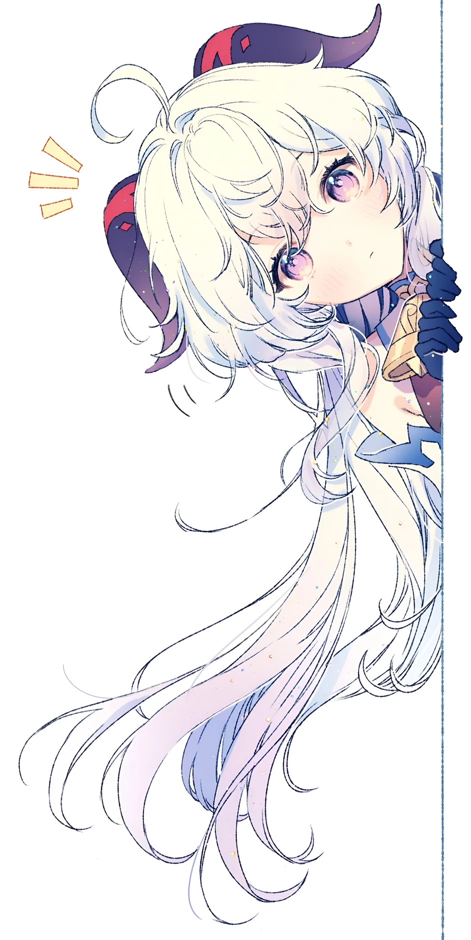Fondo de Pantalla de Ganyu Chibi Asomándose de Genshin Impact