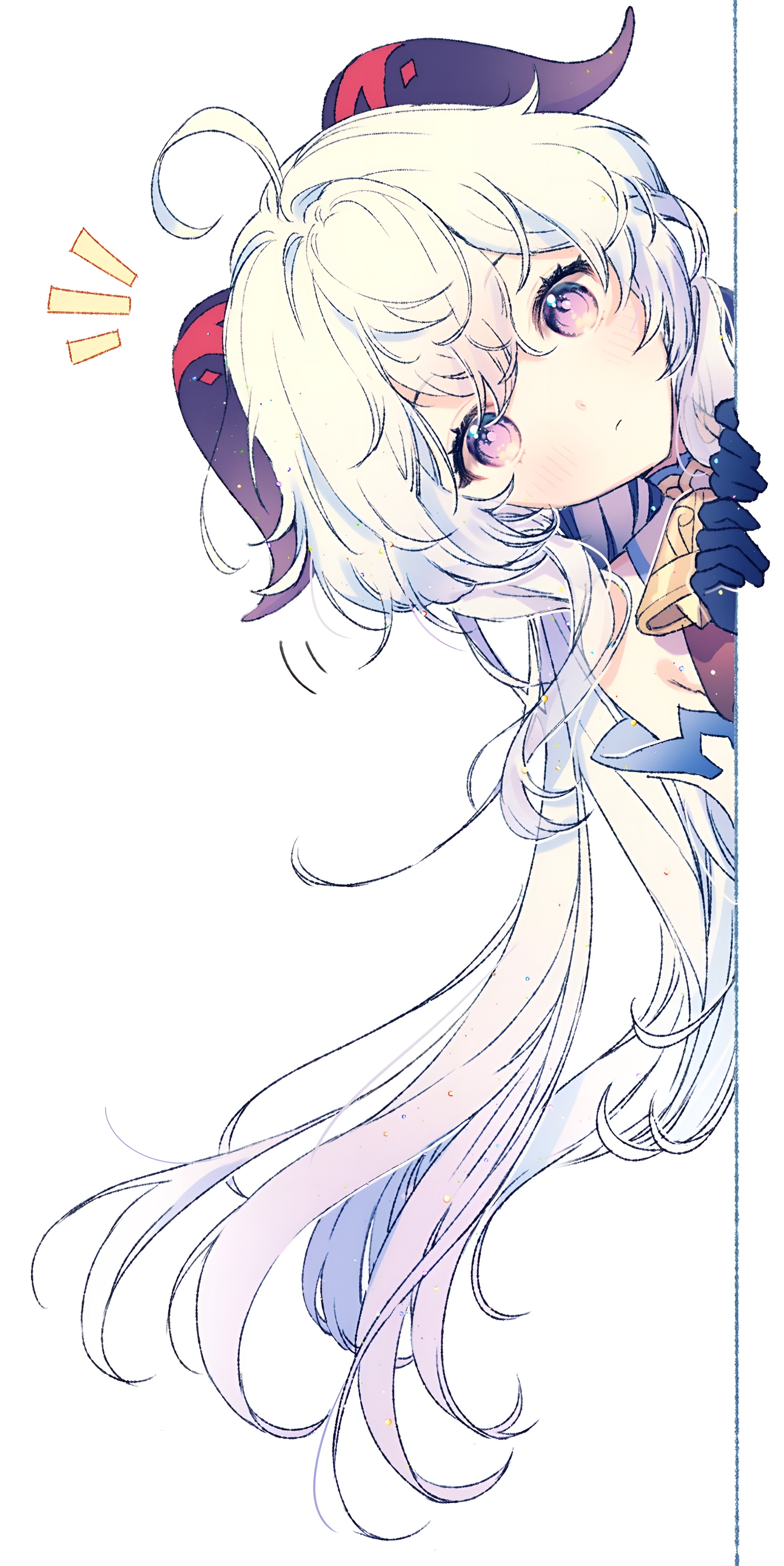 Ganyu Genshin Impact Chibi Peeking Wallpaper