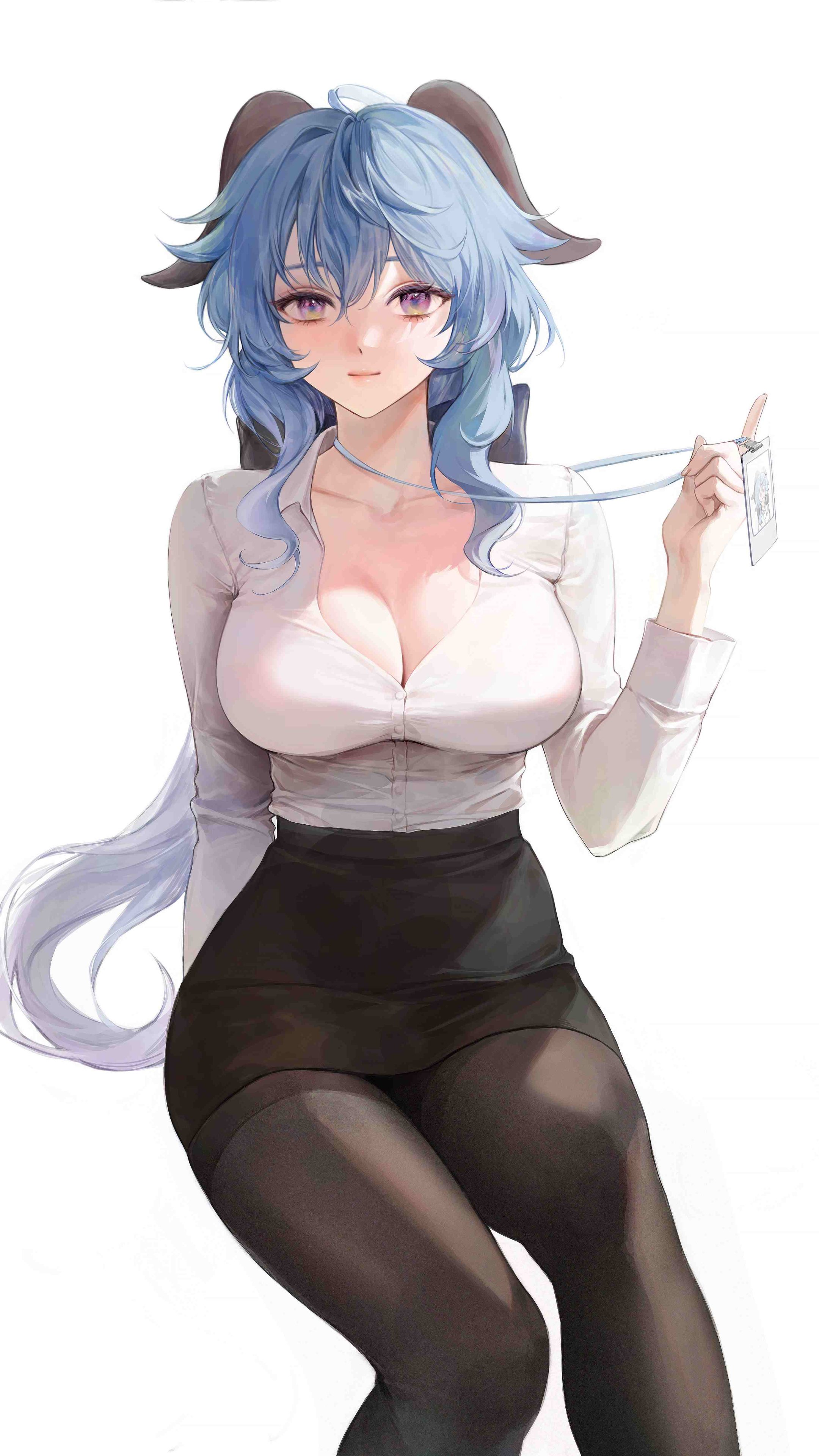 Ganyu Office Lady Wallpaper Genshin Impact 4K
