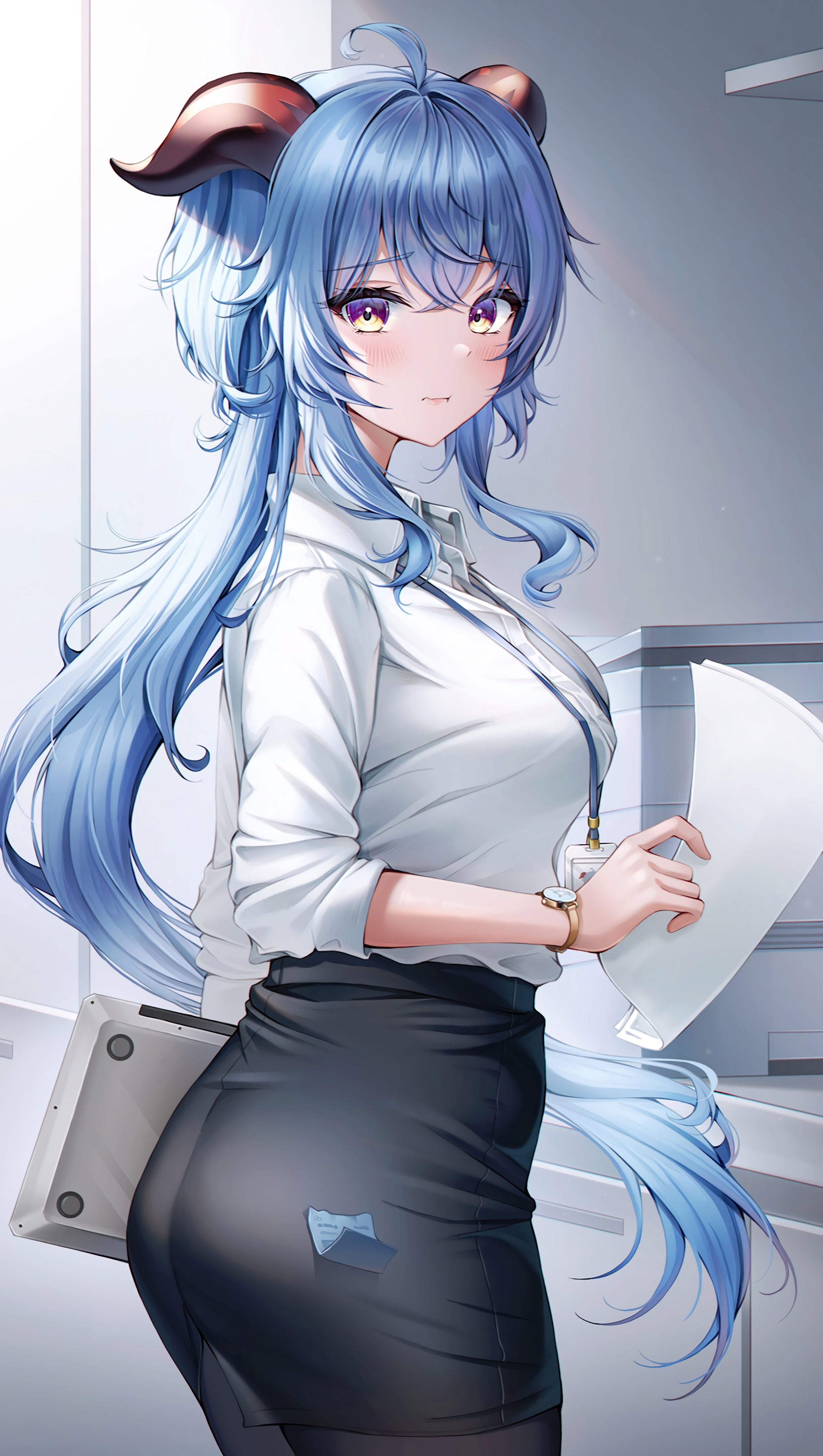 Ganyu Office Lady Wallpaper Genshin Impact 4K