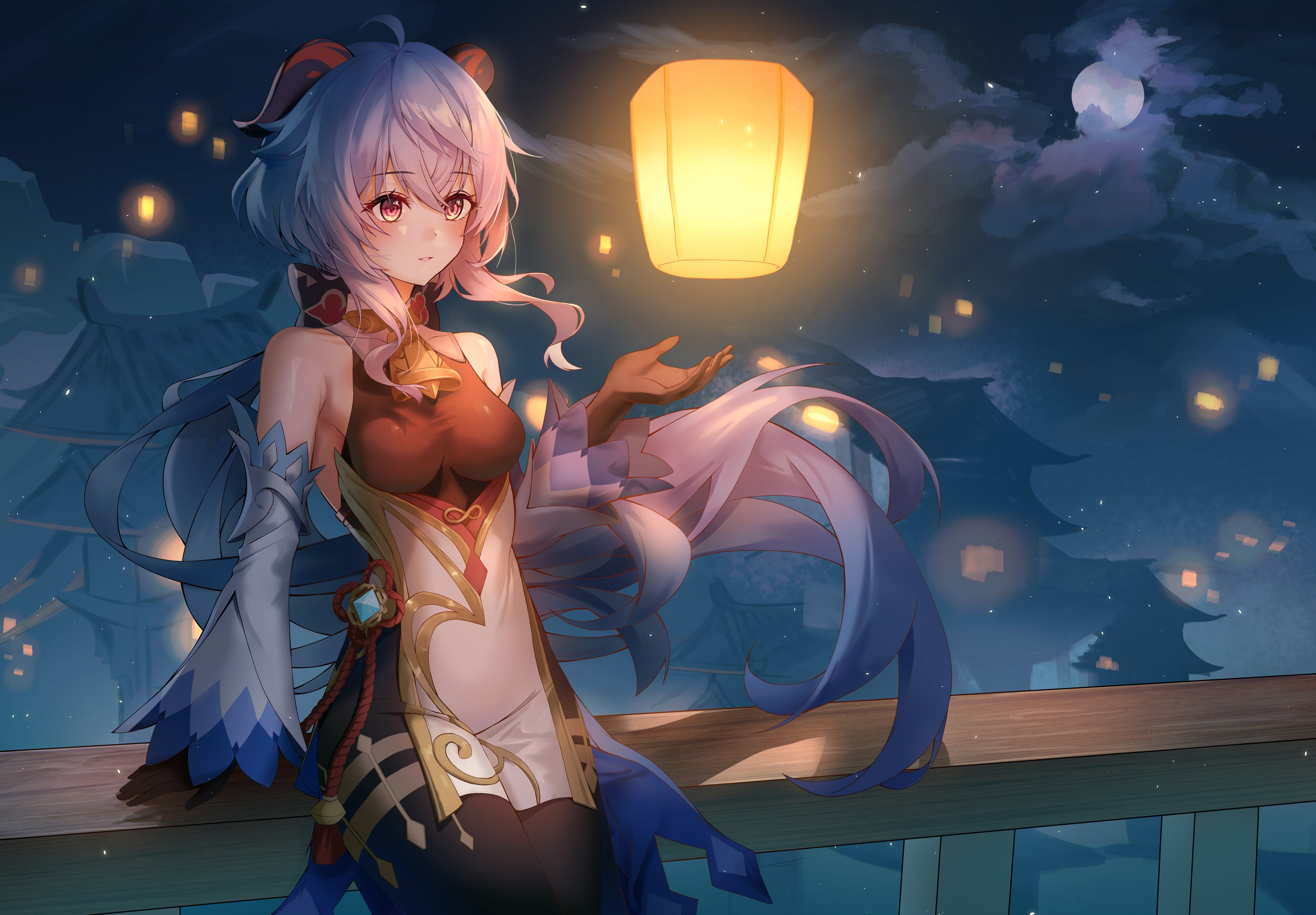 Ganyu Lantern Rite Night Wallpaper Genshin Impact