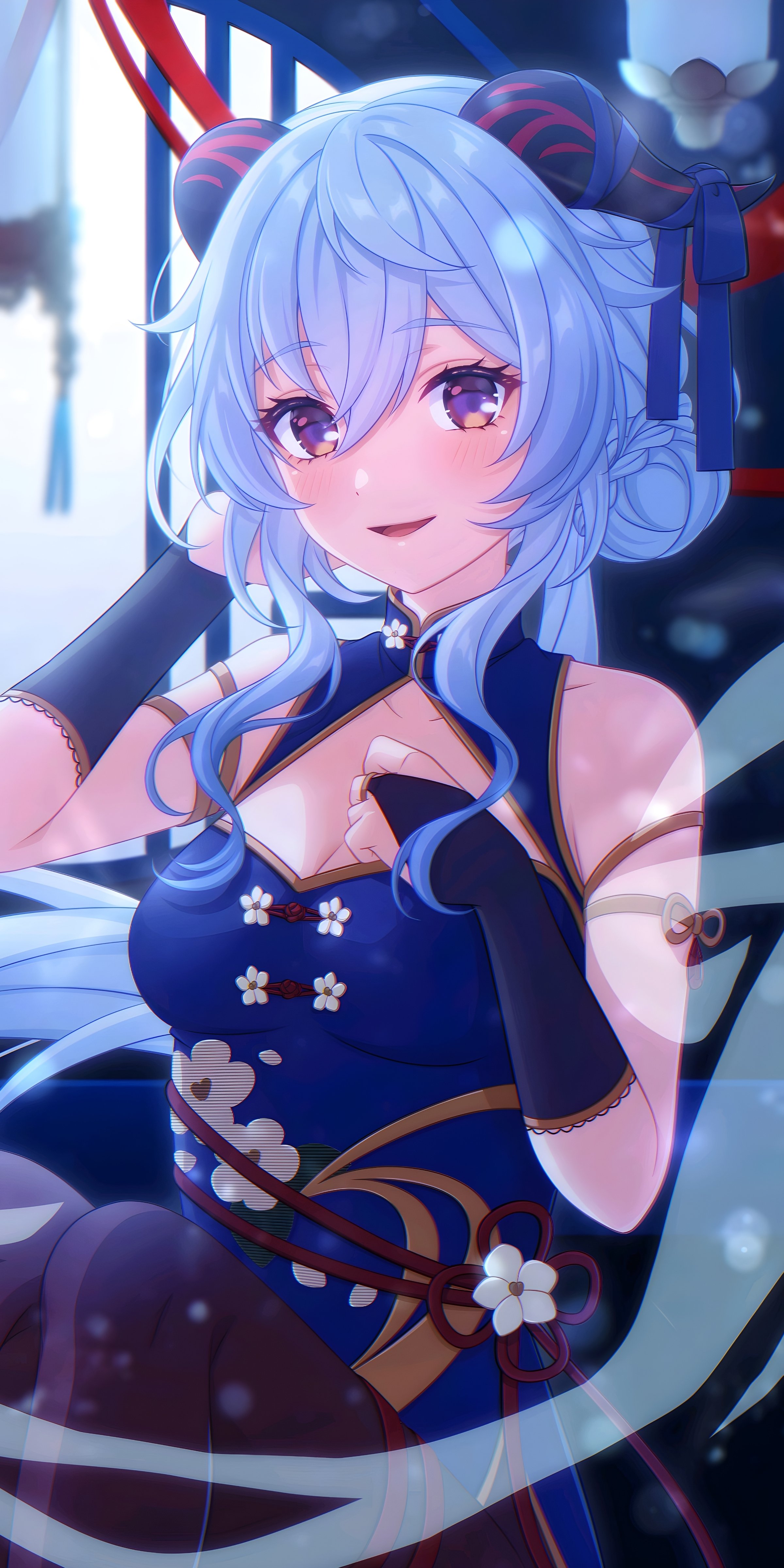 Ganyu Genshin Impact Blue Dress Wallpaper