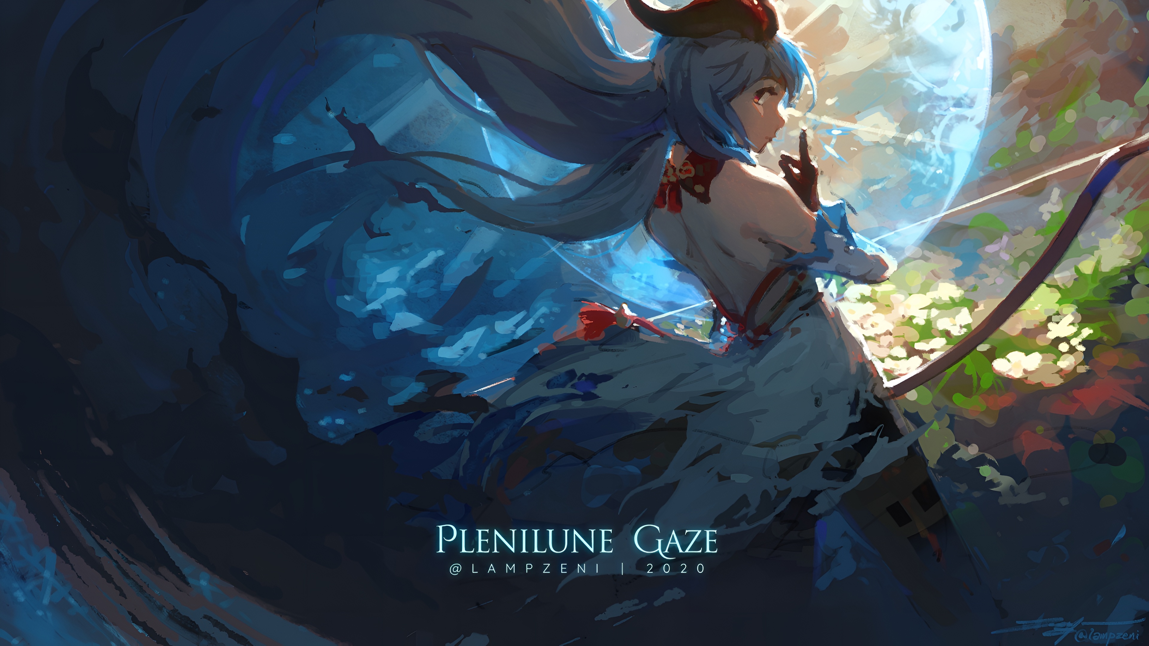 Ganyu Plenilune Gaze 4K Wallpaper - Genshin Impact