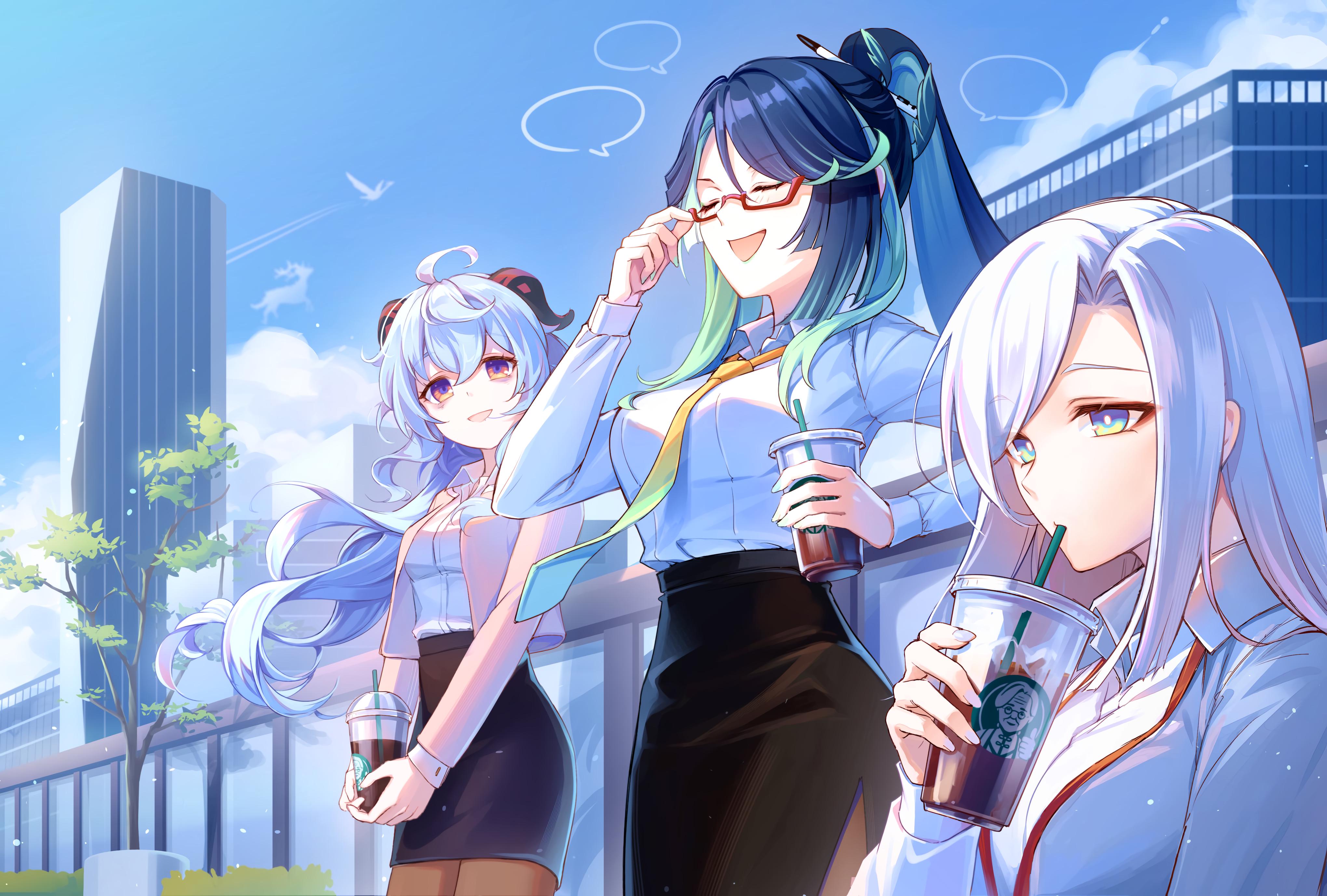 Genshin Impact Wallpaper – Ganyu Xianyun Shenhe Office