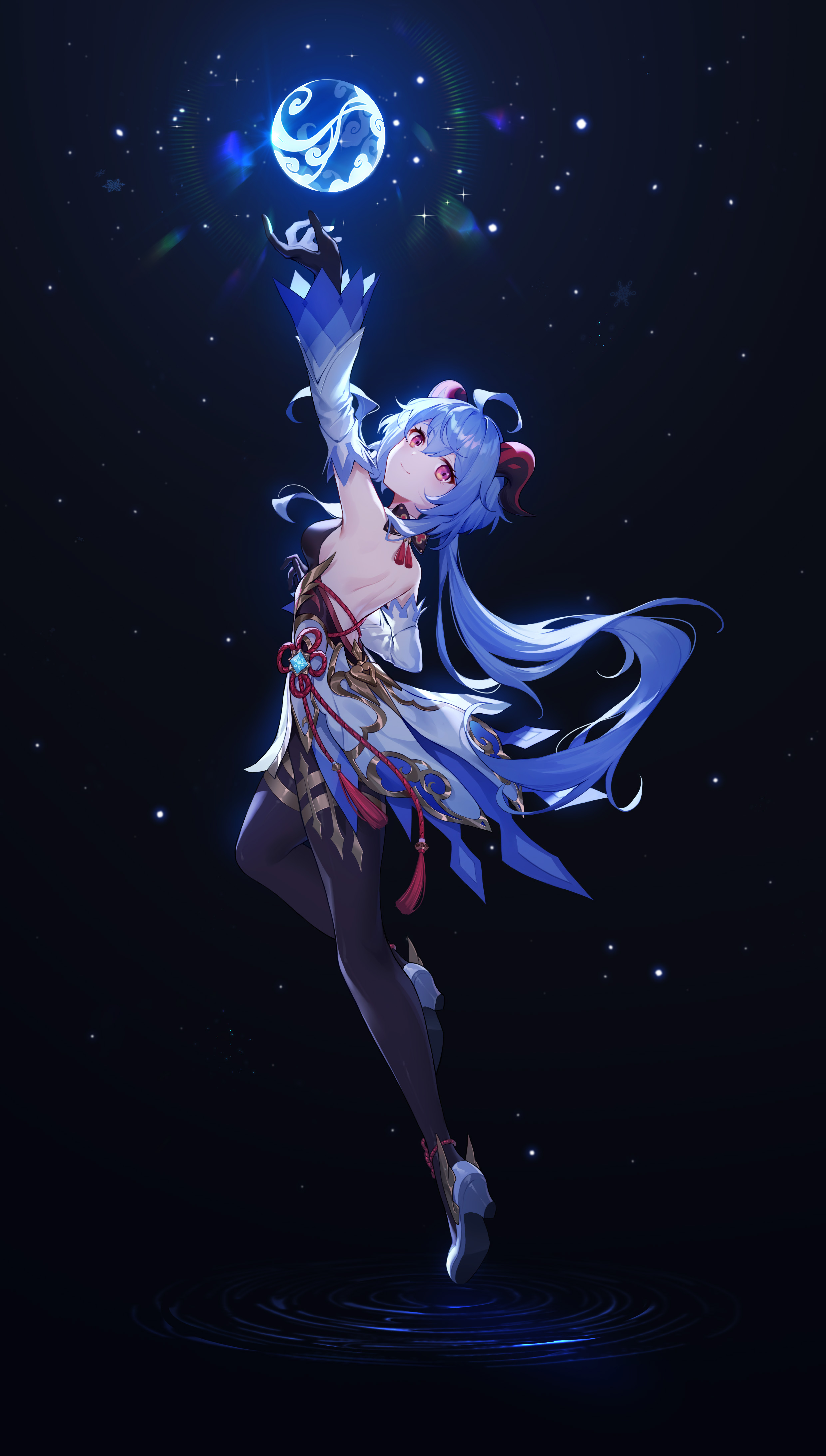 Ganyu Genshin Impact 4K Wallpaper Night