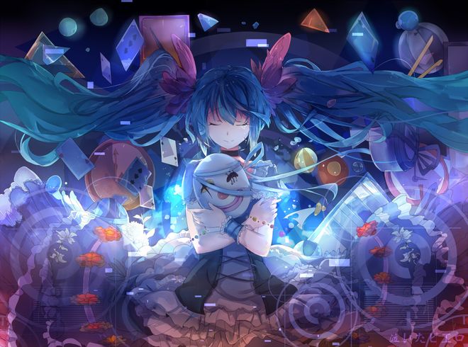 Hatsune Miku Fantasía Cristal 4K Wallpaper