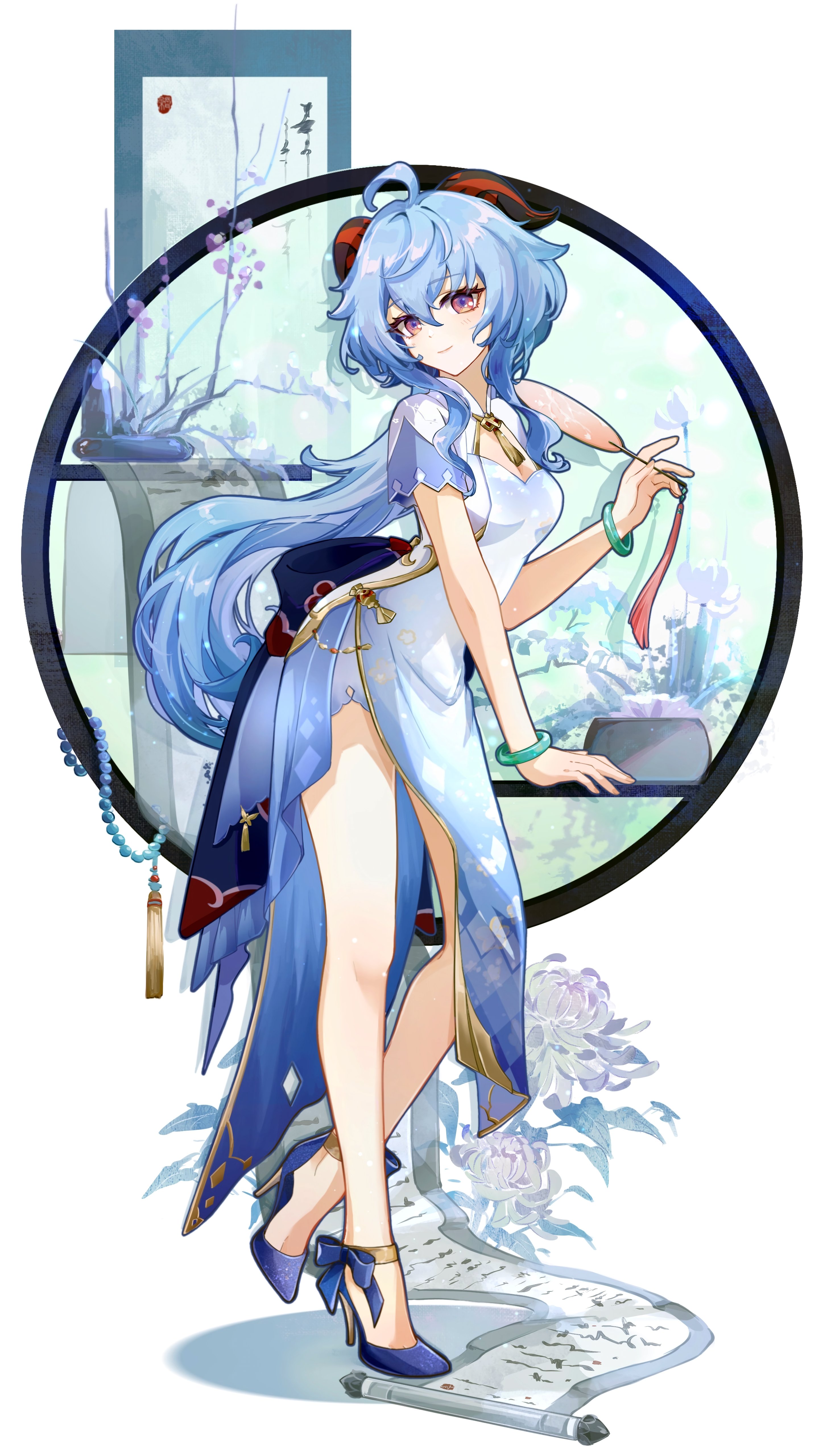 Ganyu Genshin Impact Elegant Blue Wallpaper