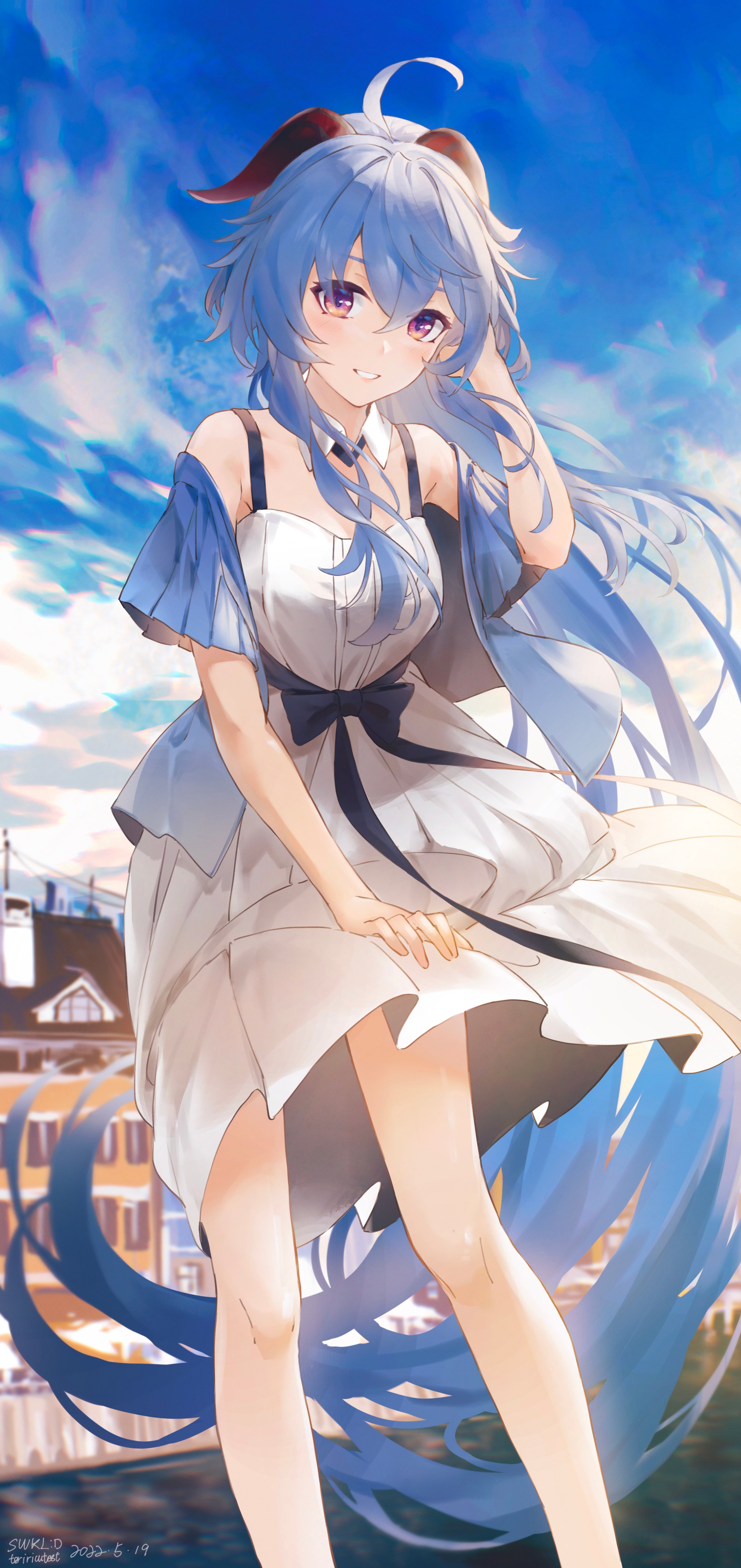 Ganyu Genshin Impact Summer Dress 4K Wallpaper
