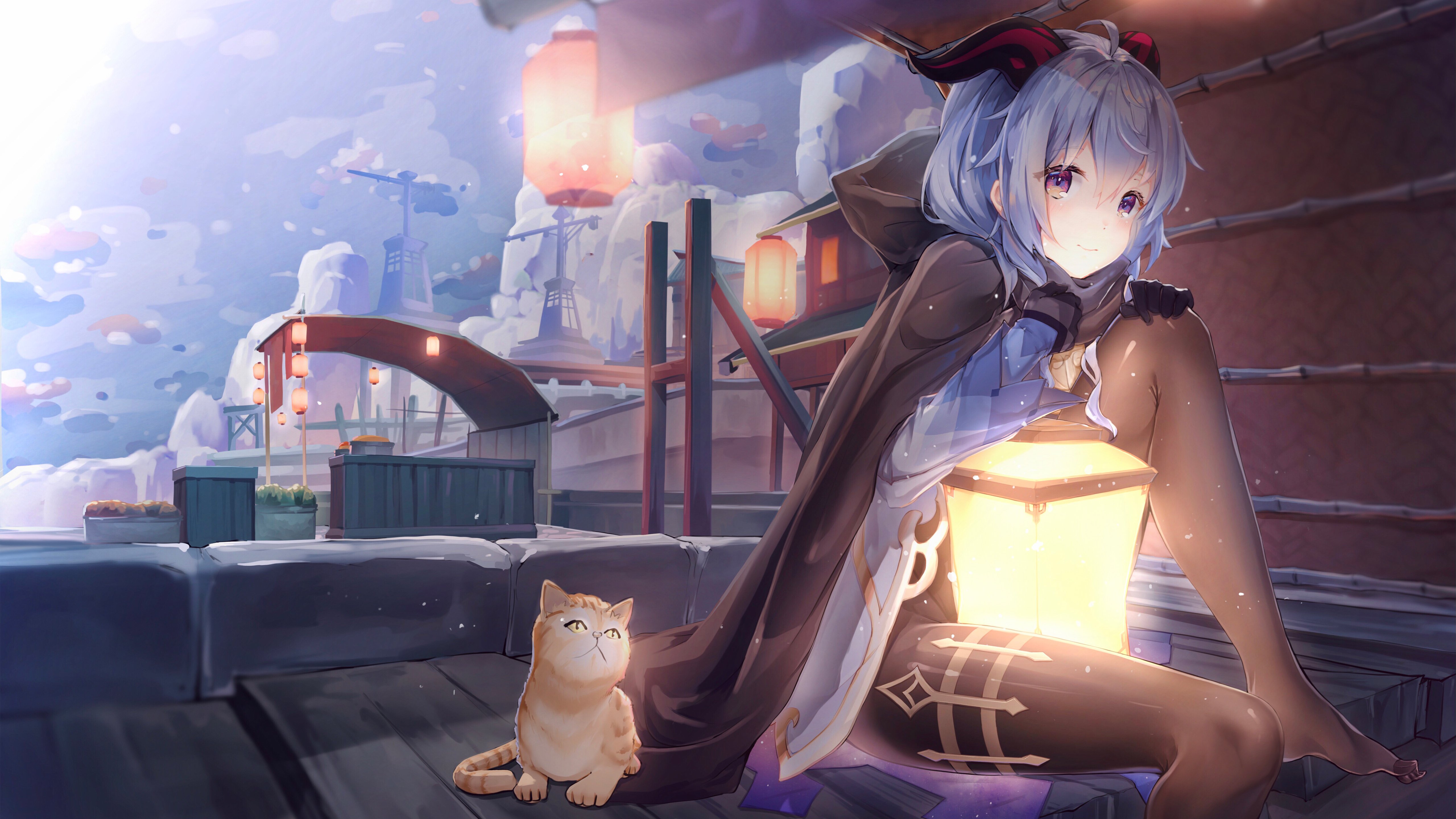 Ganyu Genshin Impact Lantern Festival 4K Wallpaper