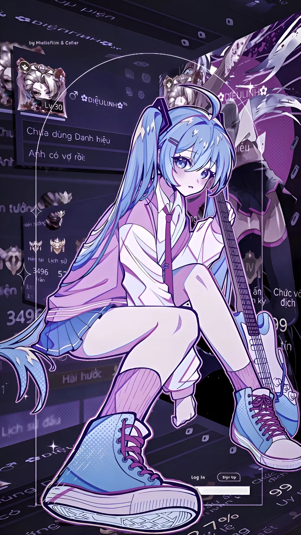 Hatsune Miku Interface Gaming Wallpaper 4K