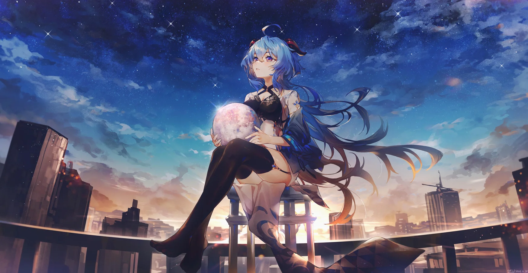 Ταπετσαρία Ganyu Genshin Impact Night City