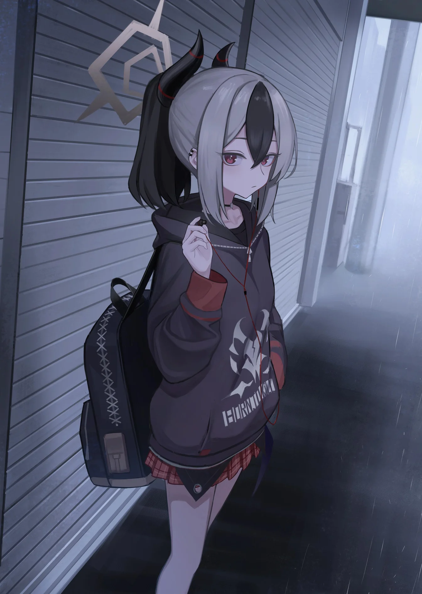 Blue Archive Onikata Kayoko Rain Wallpaper
