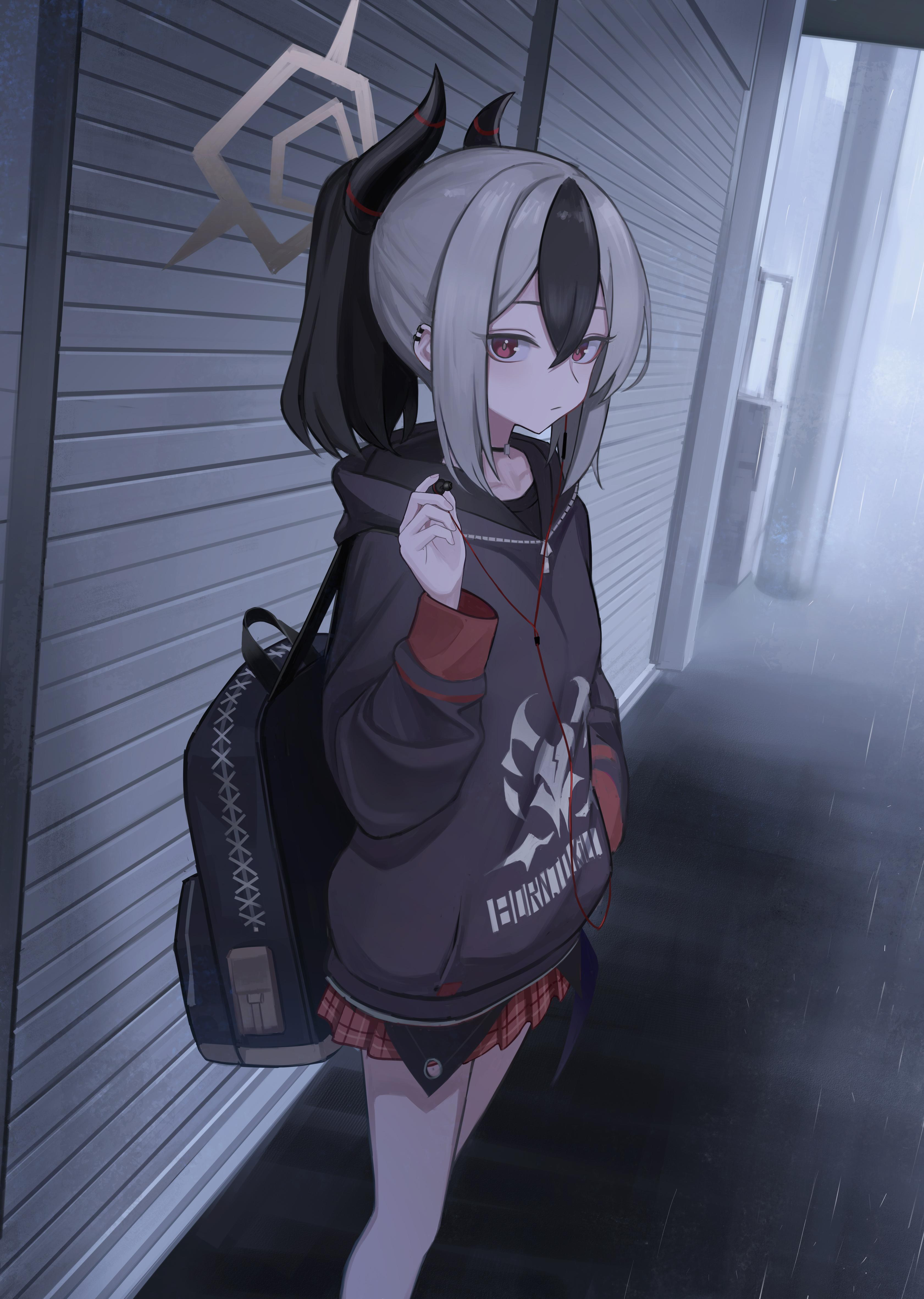 Blue Archive Onikata Kayoko Rain Wallpaper
