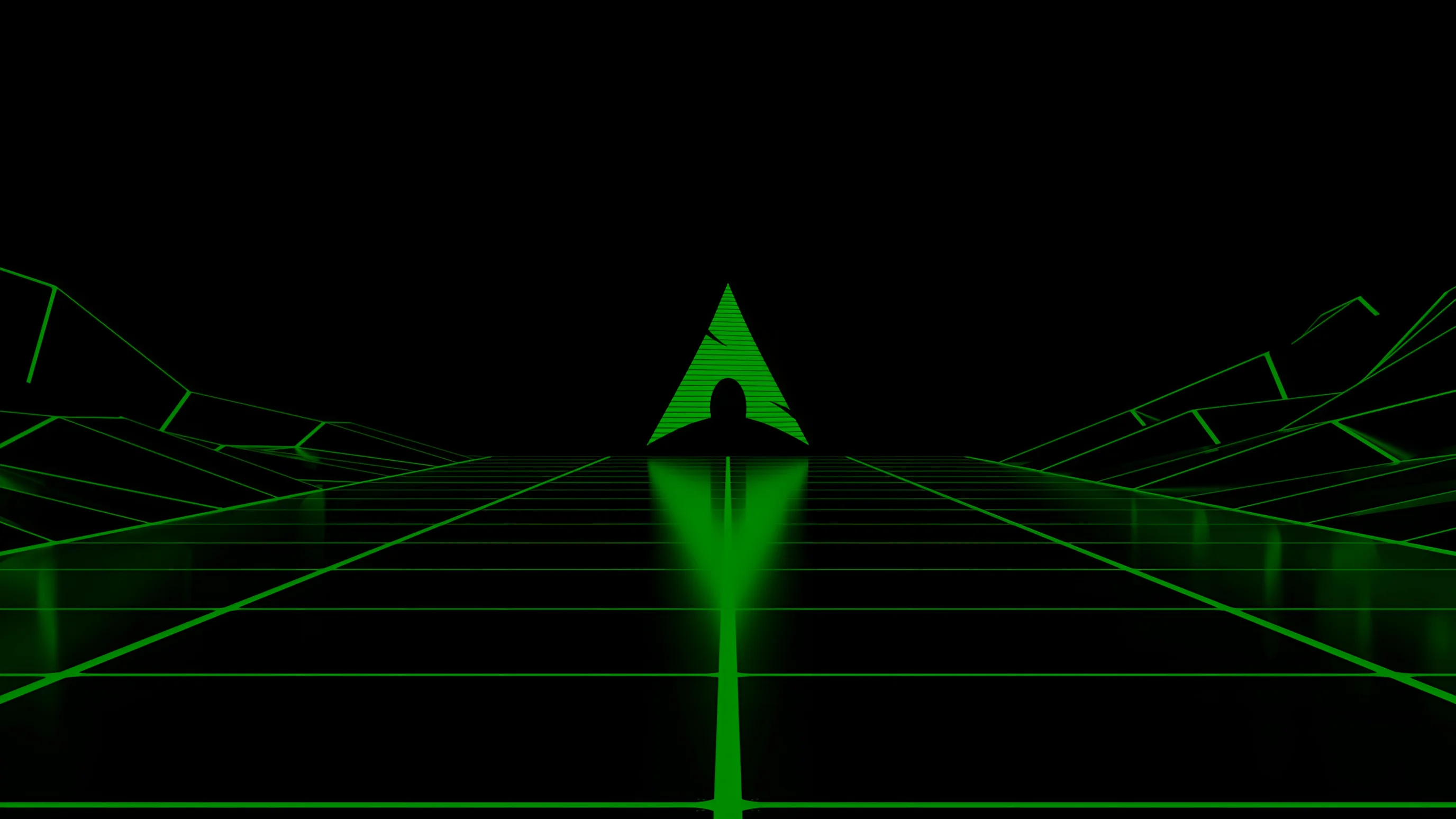 Arch Linux Retro Cyber Grid Wallpaper