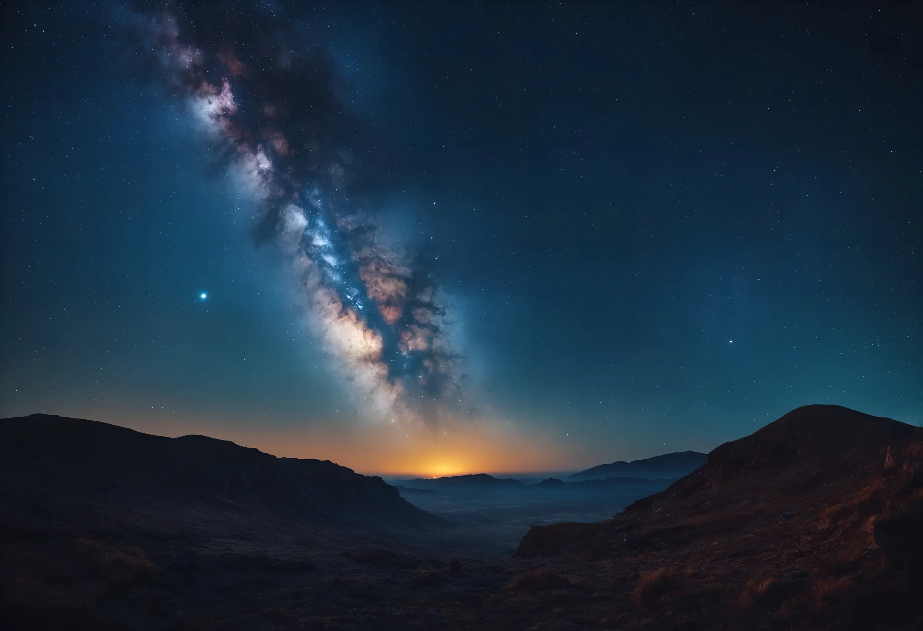 Impresionante Vía Láctea sobre un paisaje montañoso en 4K