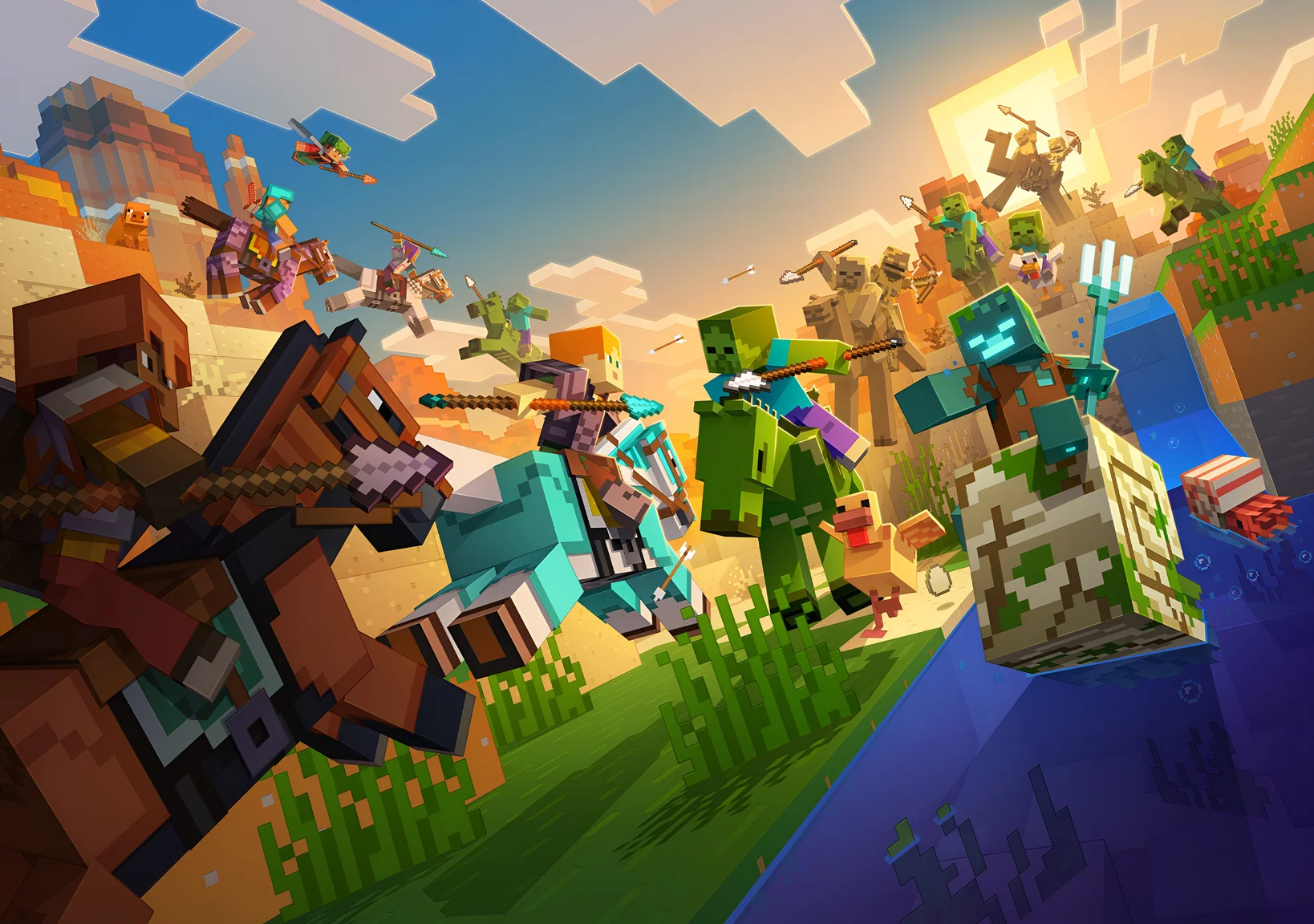 Minecraft Epic Battle Wallpaper 4K