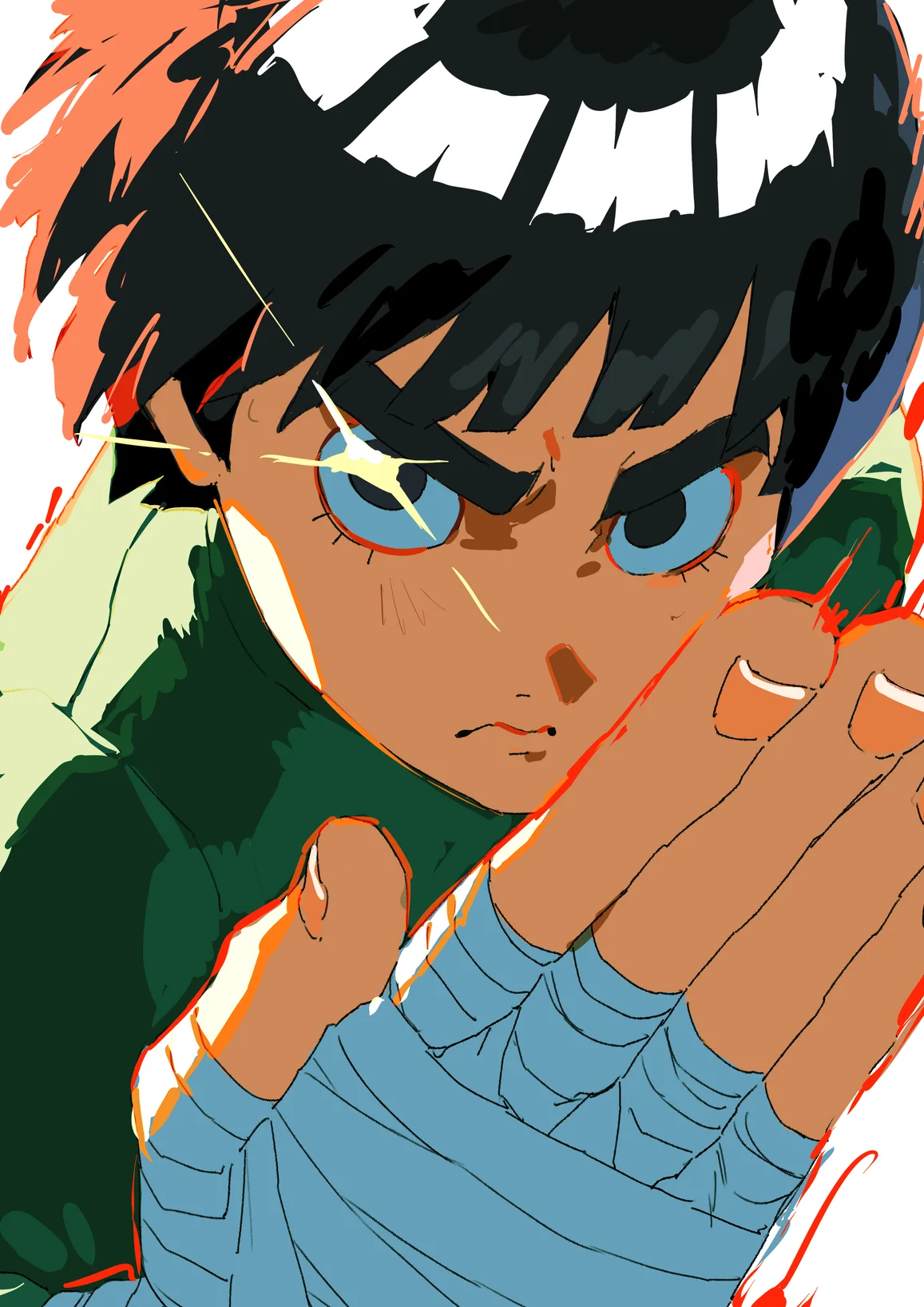 Rock Lee Intense Fighting Stance Anime Wallpaper