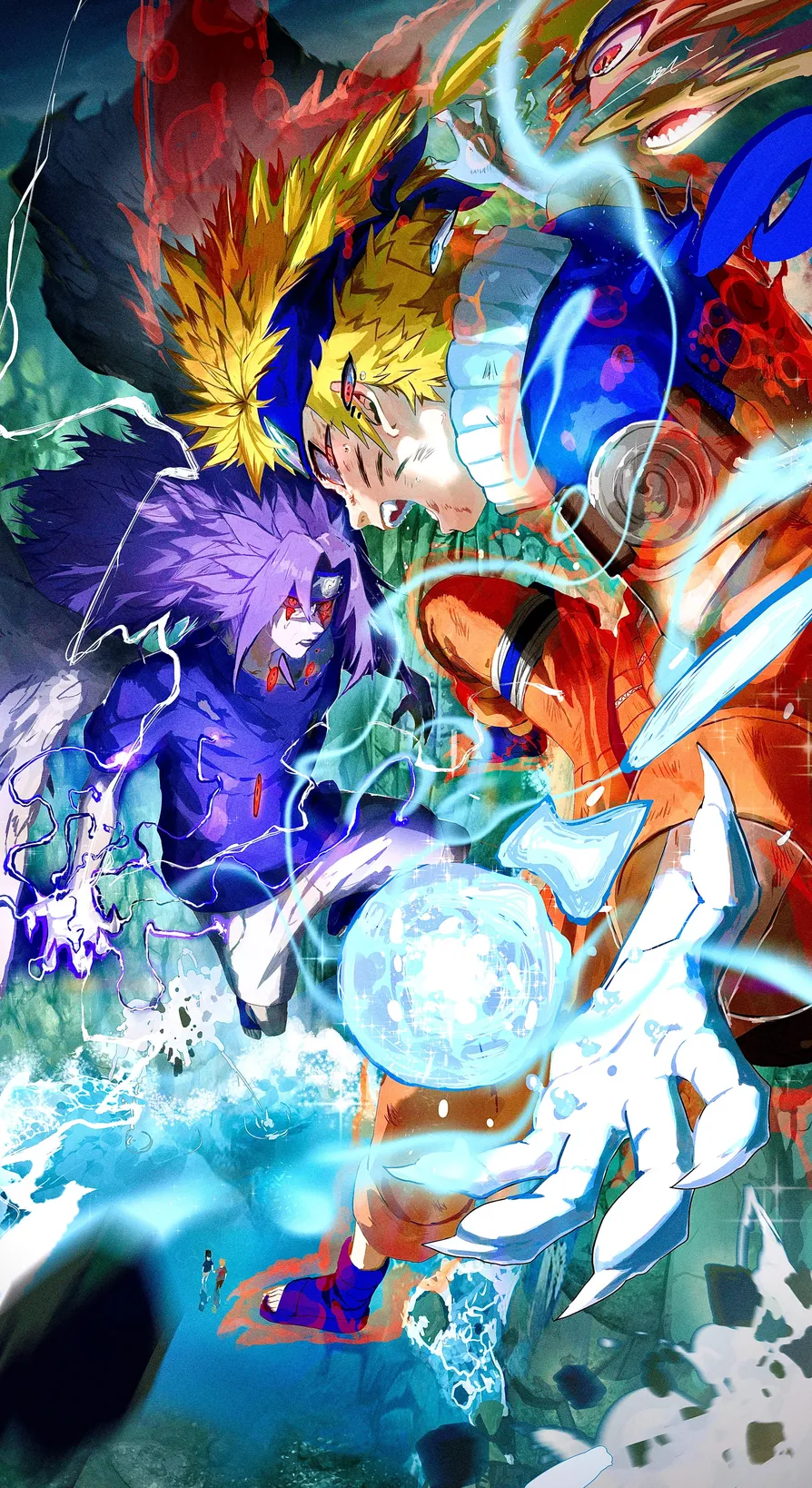Naruto VS Sasuke Epic Battle 4K Wallpaper