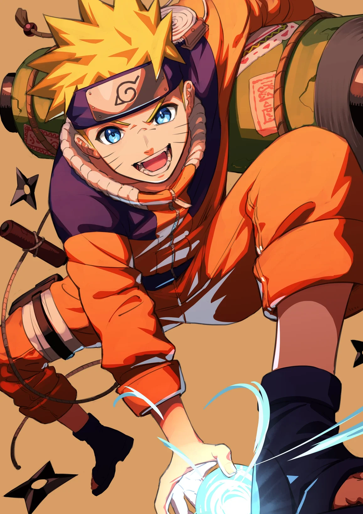 Naruto Uzumaki Rasengan Action Wallpaper 4K