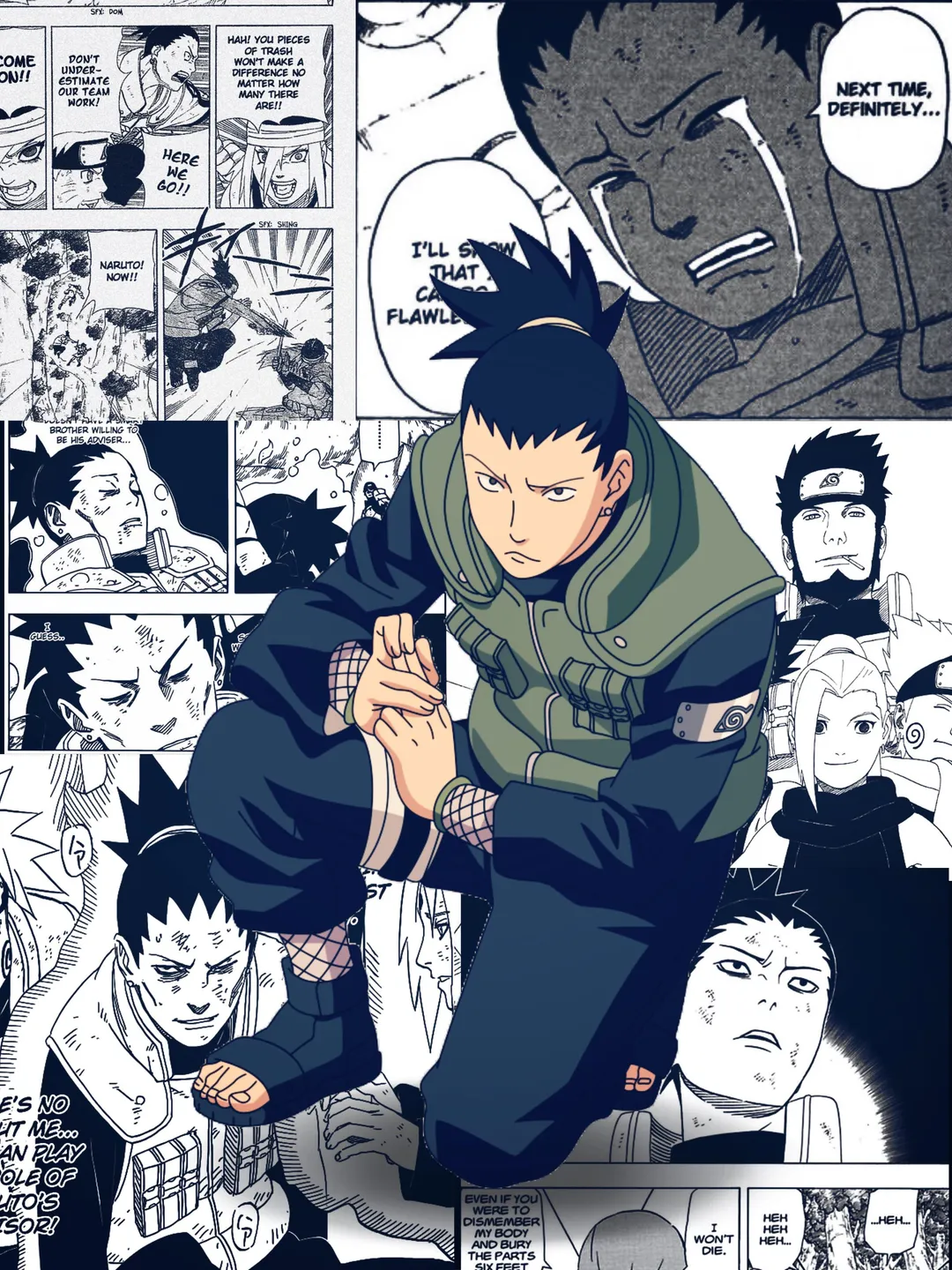 Tapeta 4K Shikamaru Nara Kolaż Manga