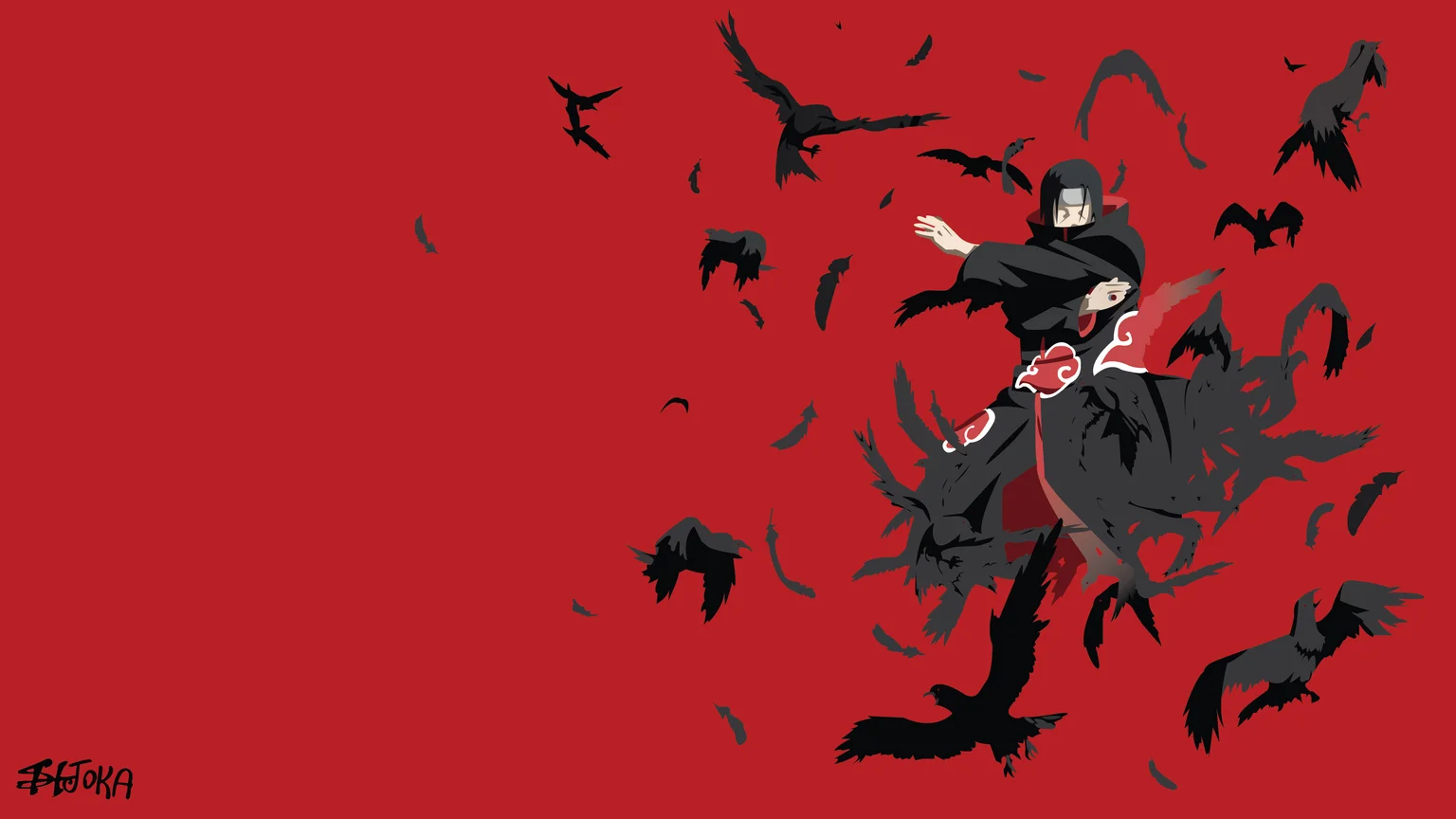 Itachi Uchiha Akatsuki Crow Wallpaper 4K
