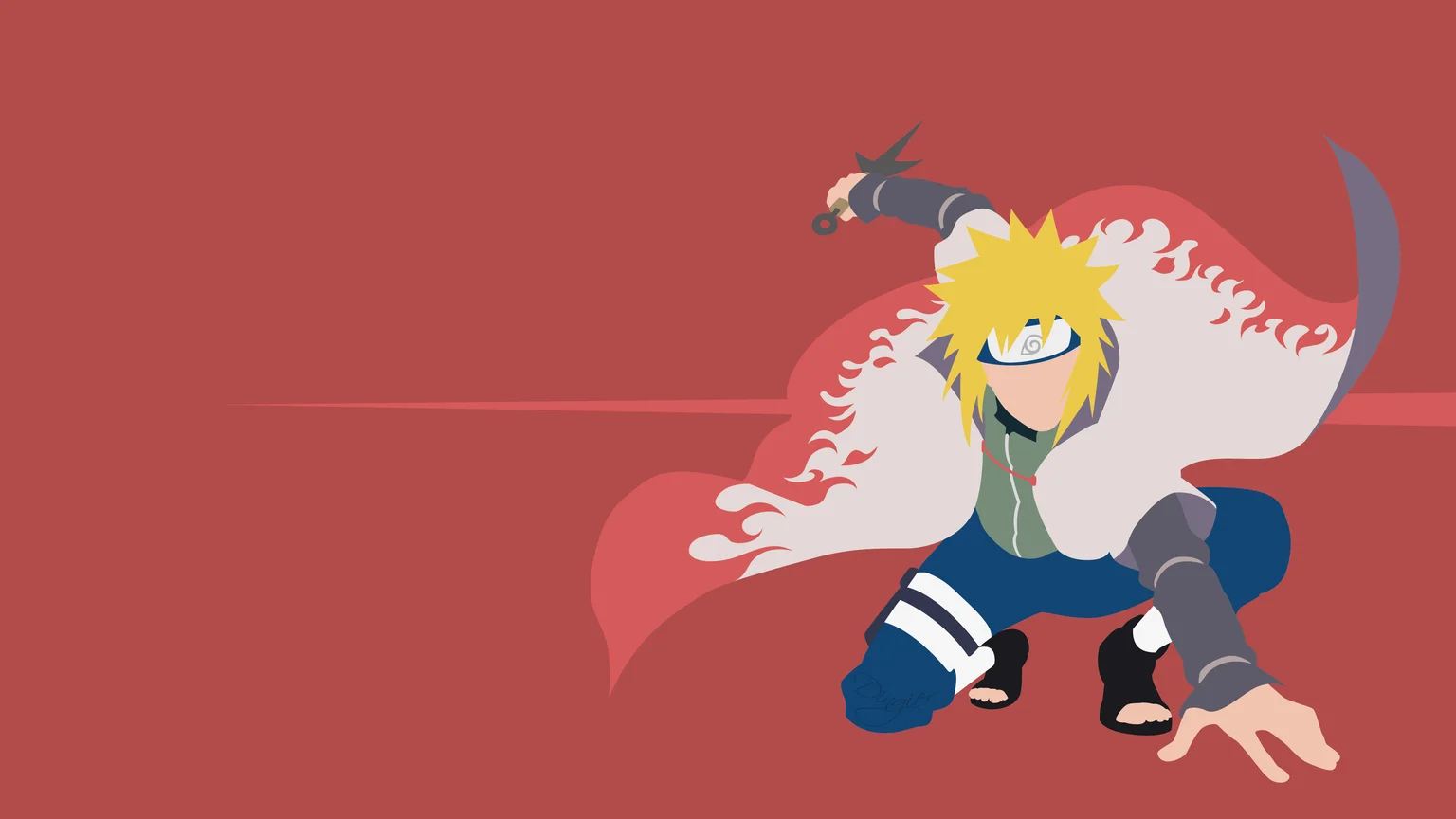 Minato Namikaze Minimalist 4K Anime Wallpaper