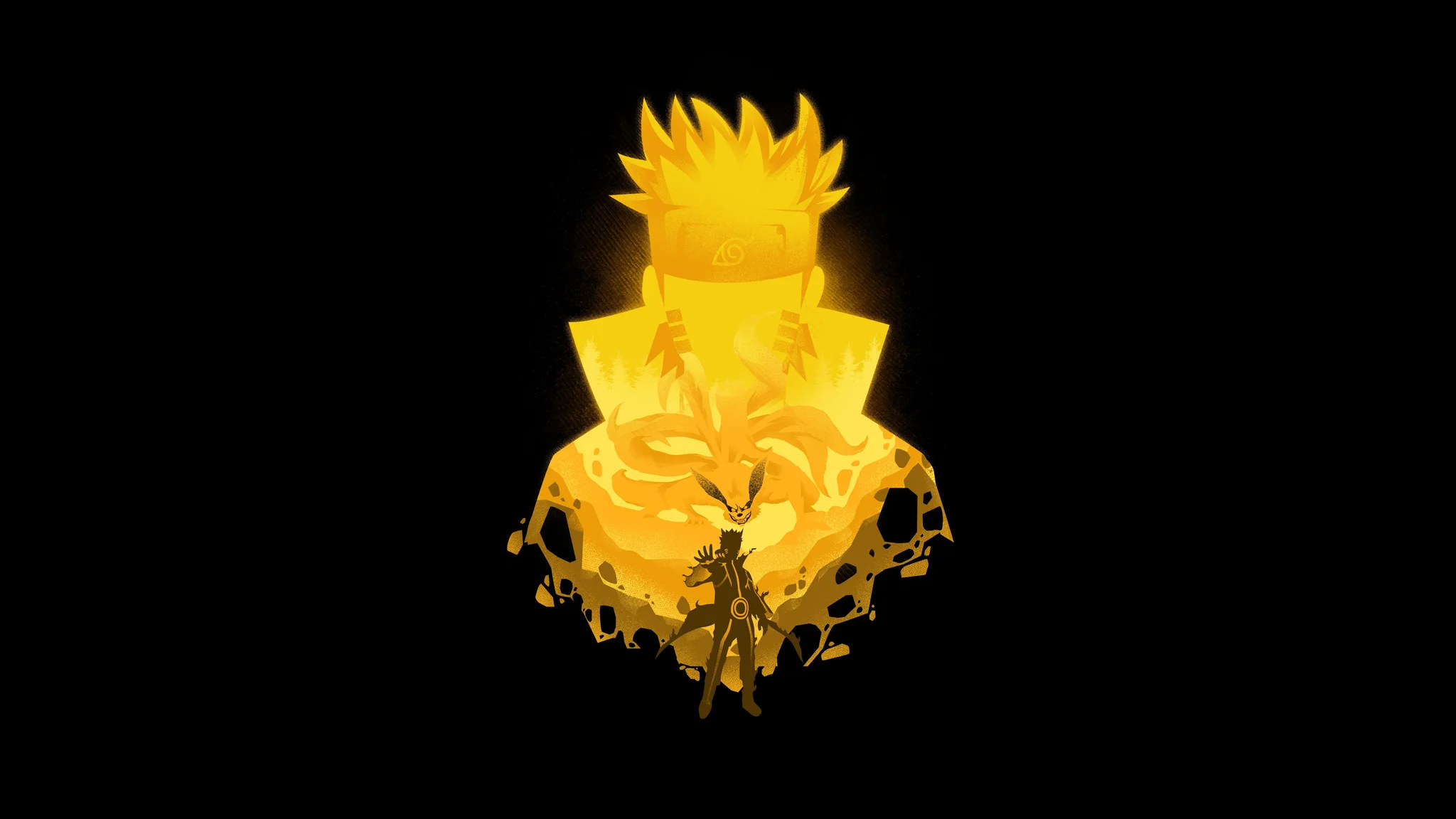 Naruto Kurama Golden Sage Mode 4K Wallpaper