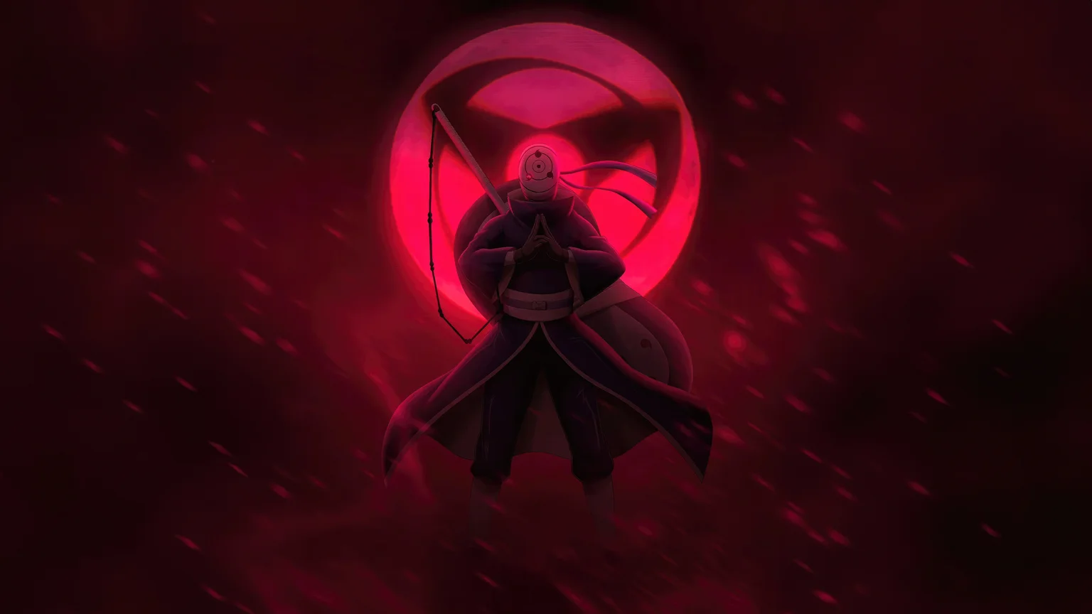 Obito Uchiha Dark Red Wallpaper 4K