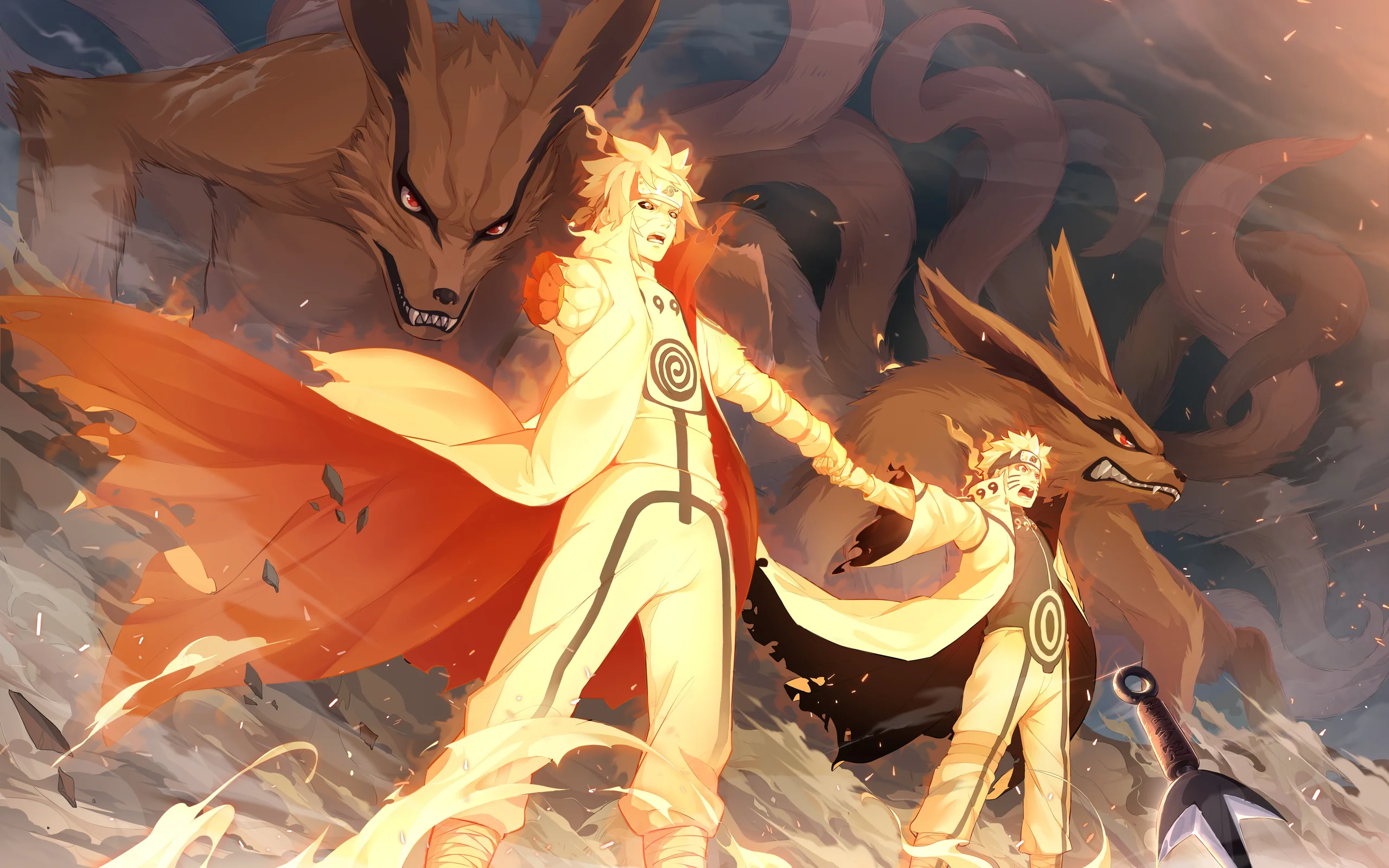 Naruto & Minato Nine-Tails Epic Wallpaper