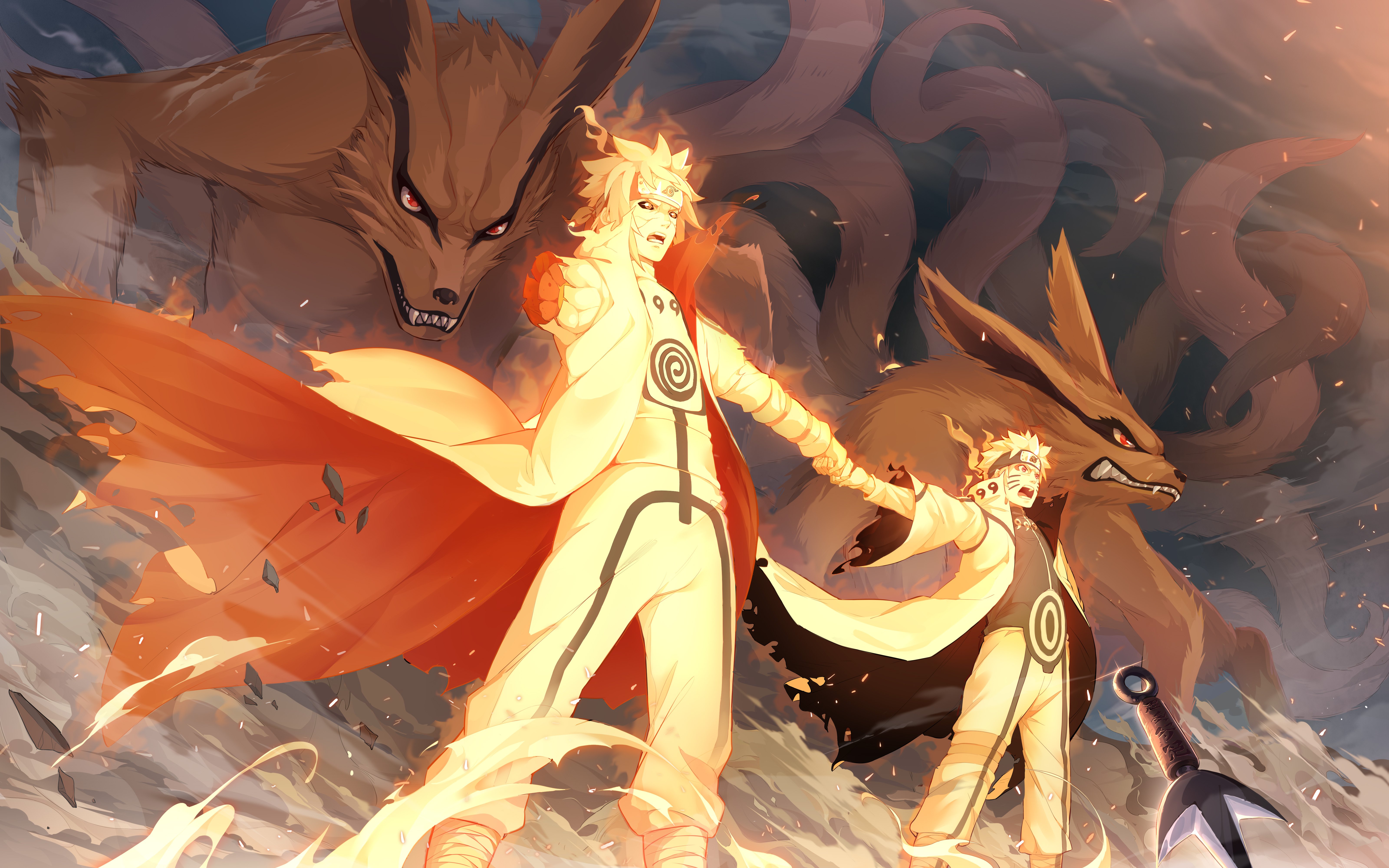 Naruto & Minato Nine-Tails Epic Wallpaper