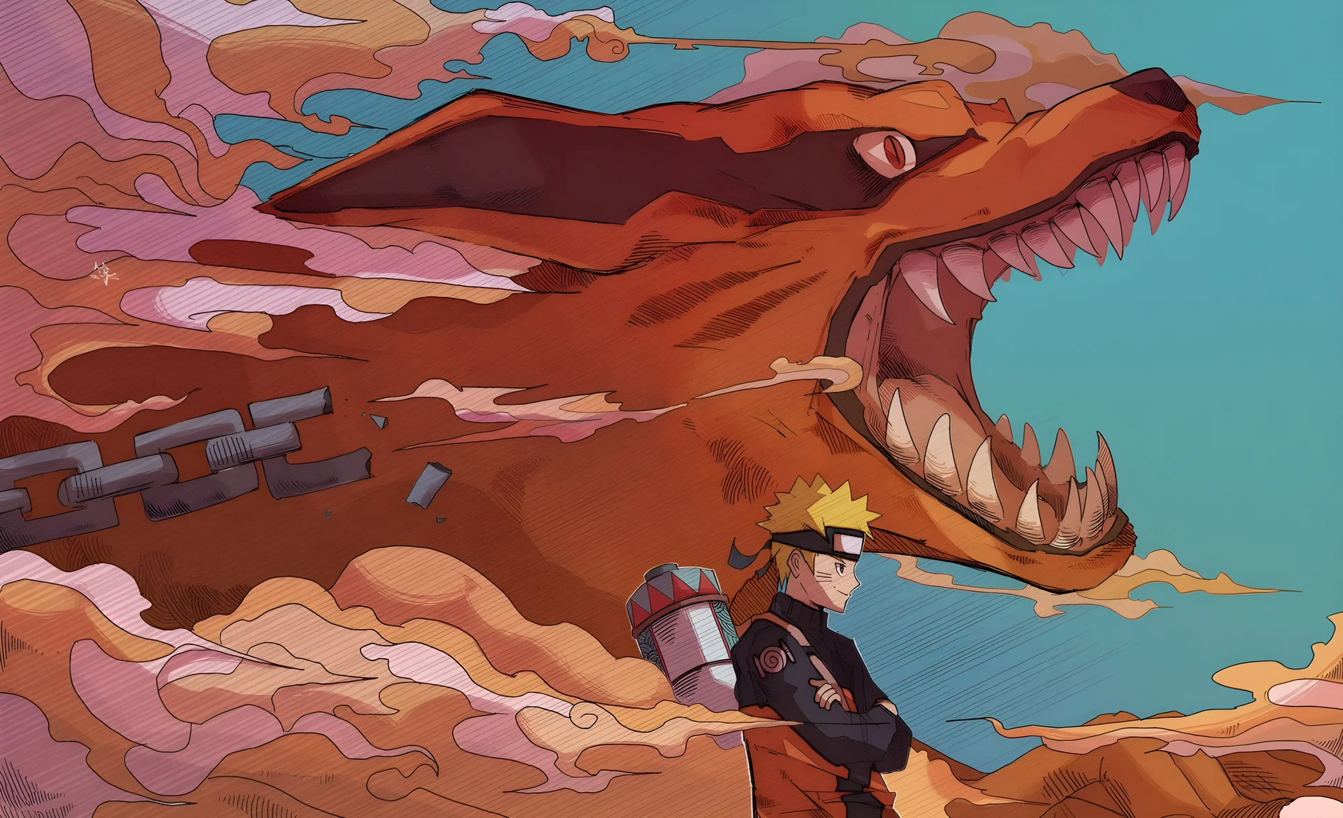Naruto and Kurama Epic Wallpaper 4K
