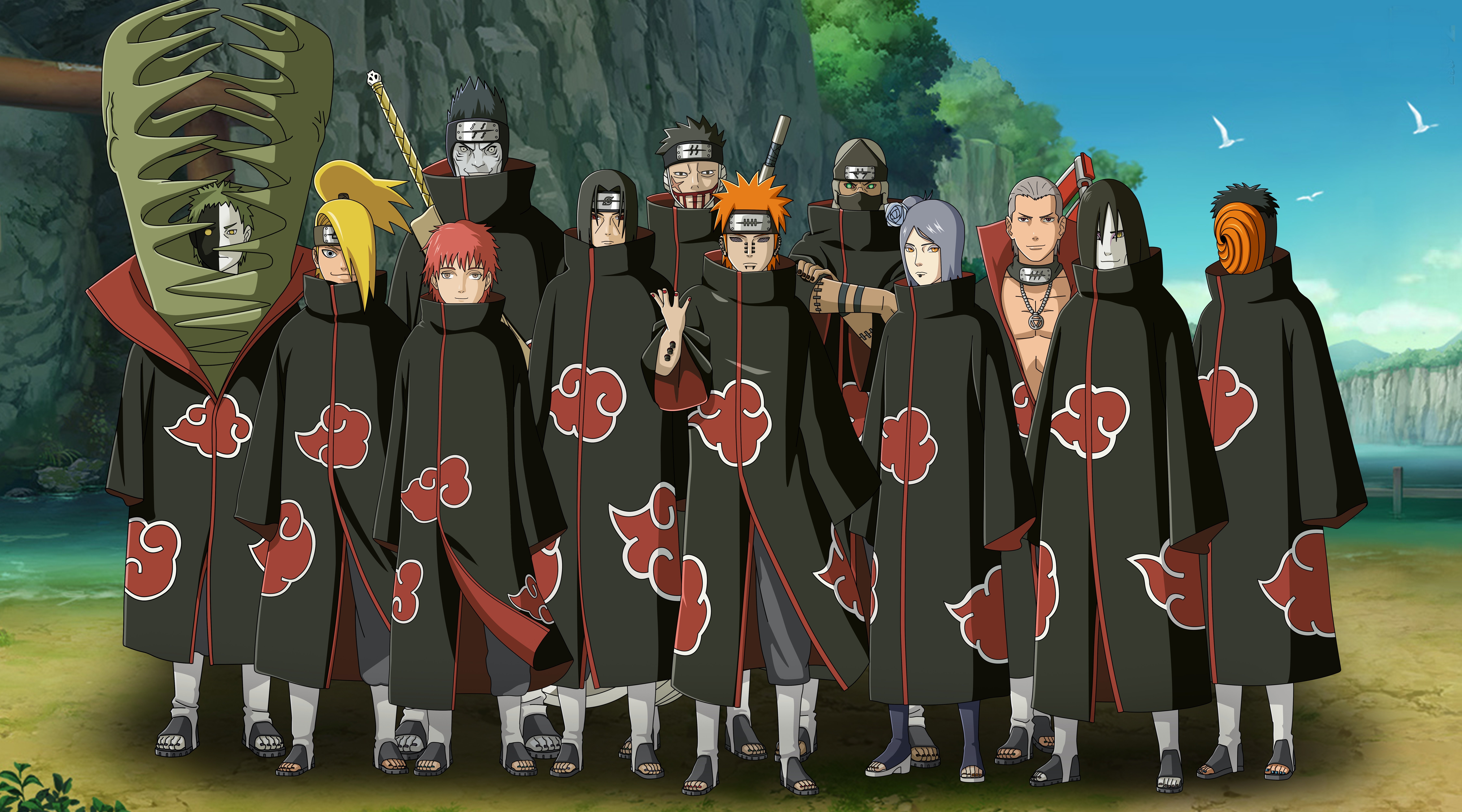 Akatsuki Members Group Wallpaper 4K