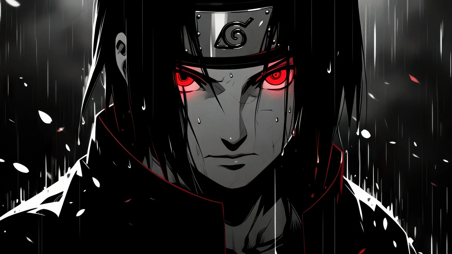 Itachi Uchiha Sharingan 4K Dark Wallpaper