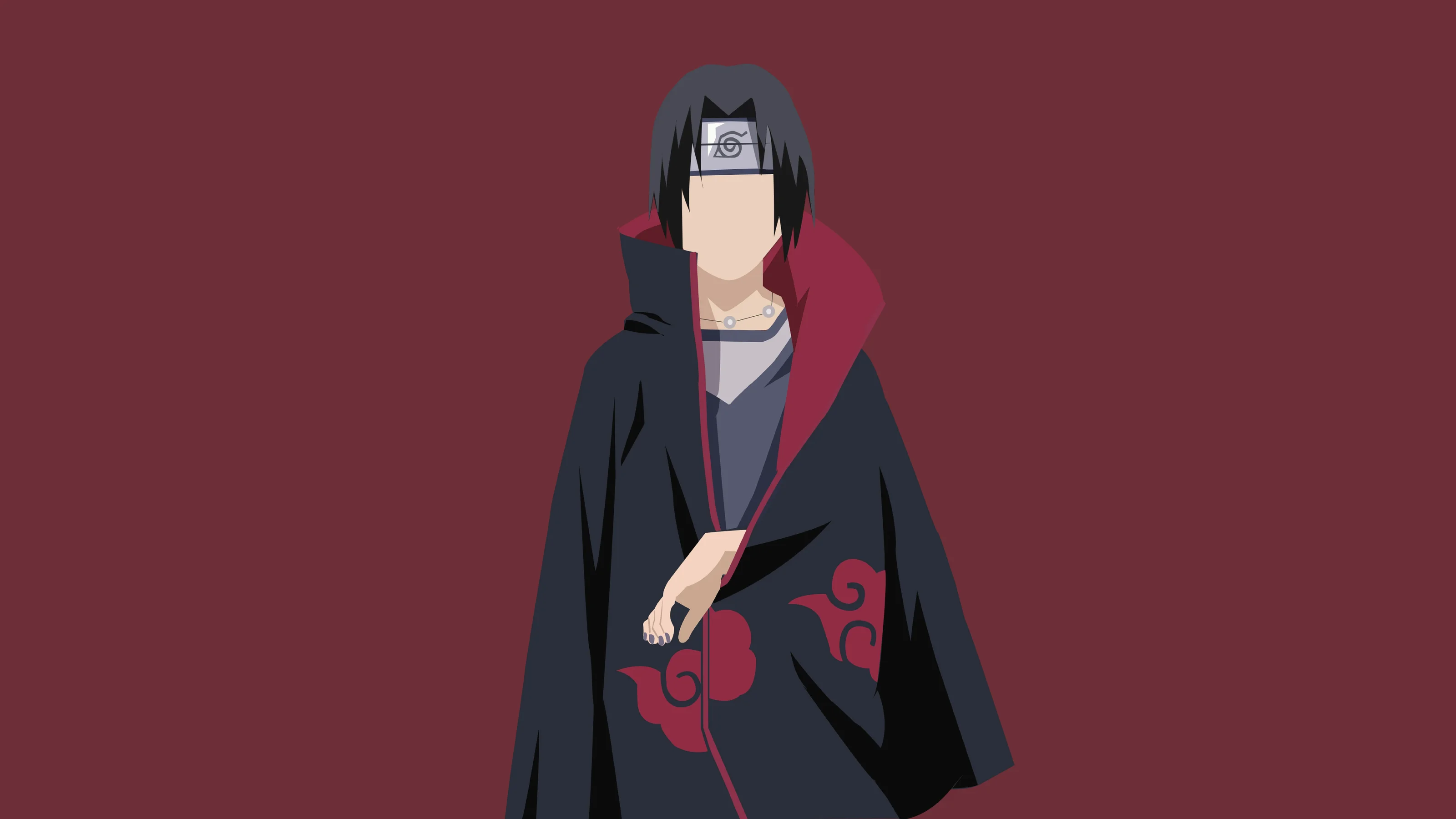 Sfondo 4K Minimalista di Itachi Uchiha Akatsuki
