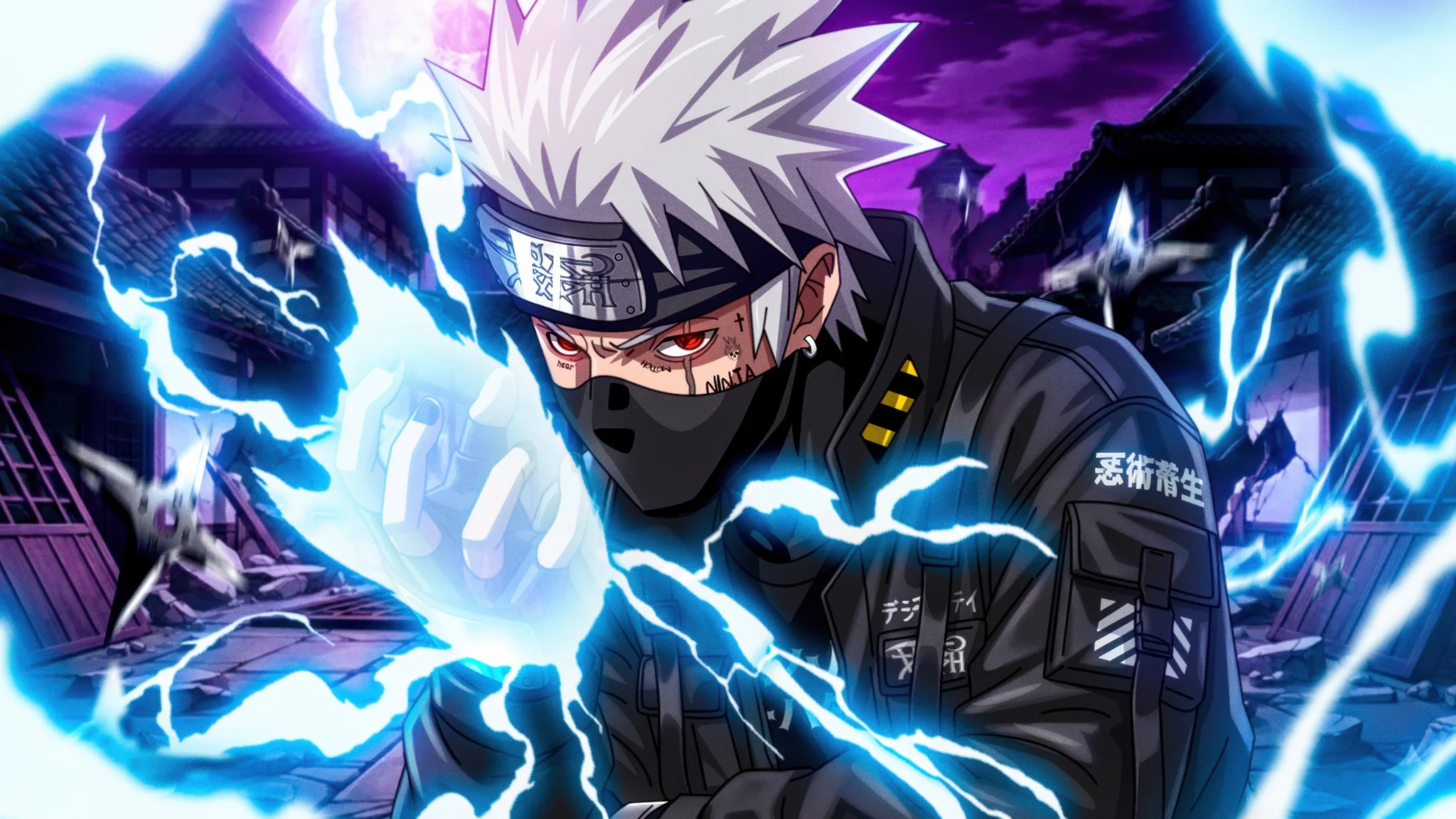 Kakashi Hatake Fulmine 4K Sfondo
