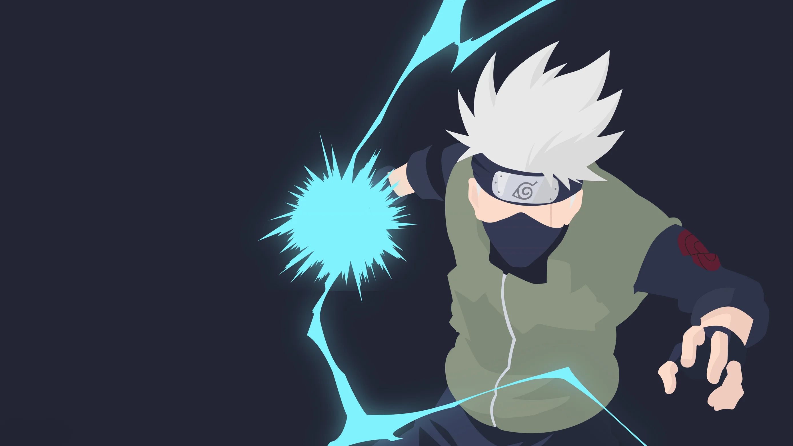 Kakashi Hatake Chidori Minimalist 4K Wallpaper