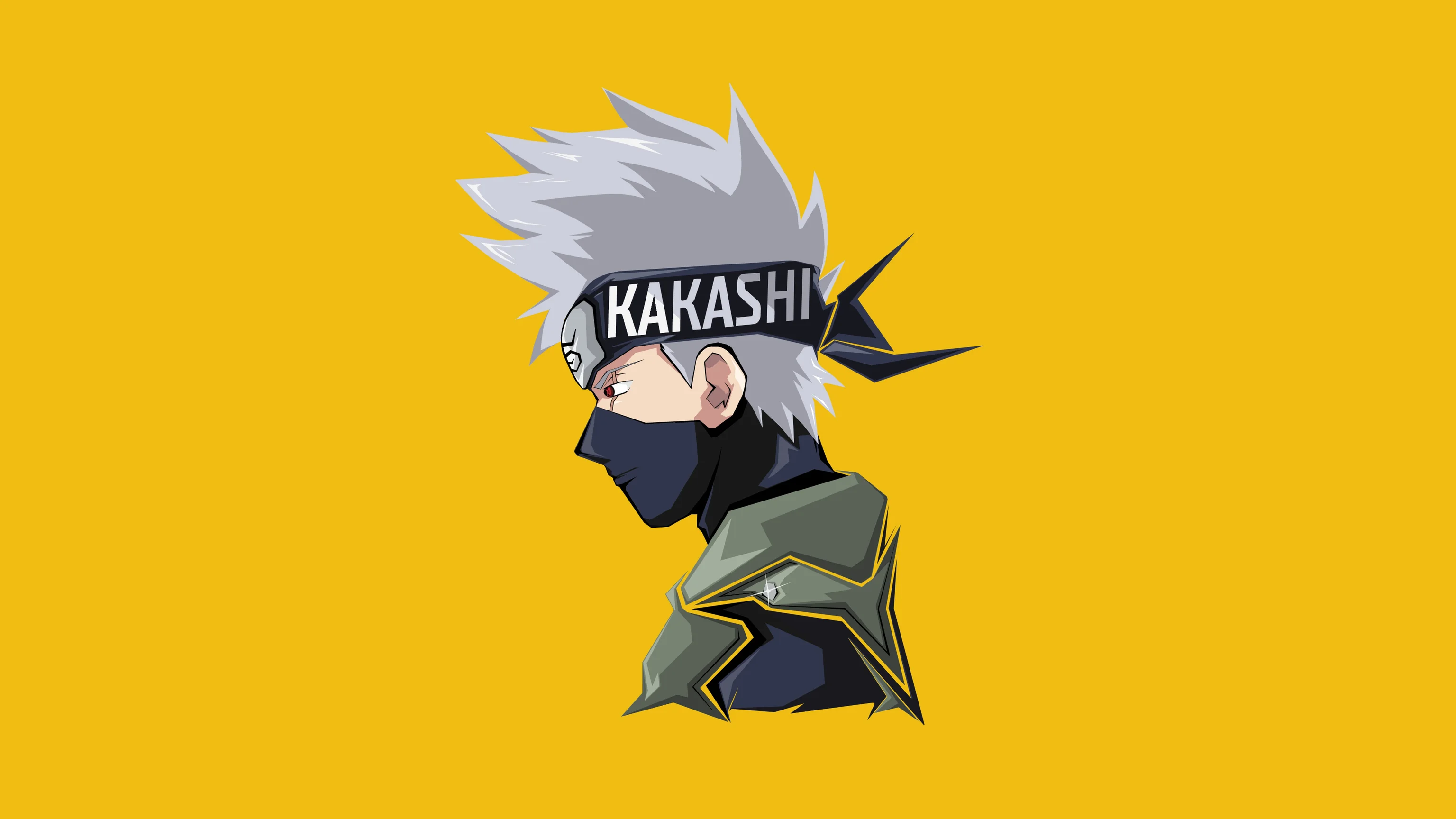 Kakashi Hatake Minimal Yellow 4K Wallpaper
