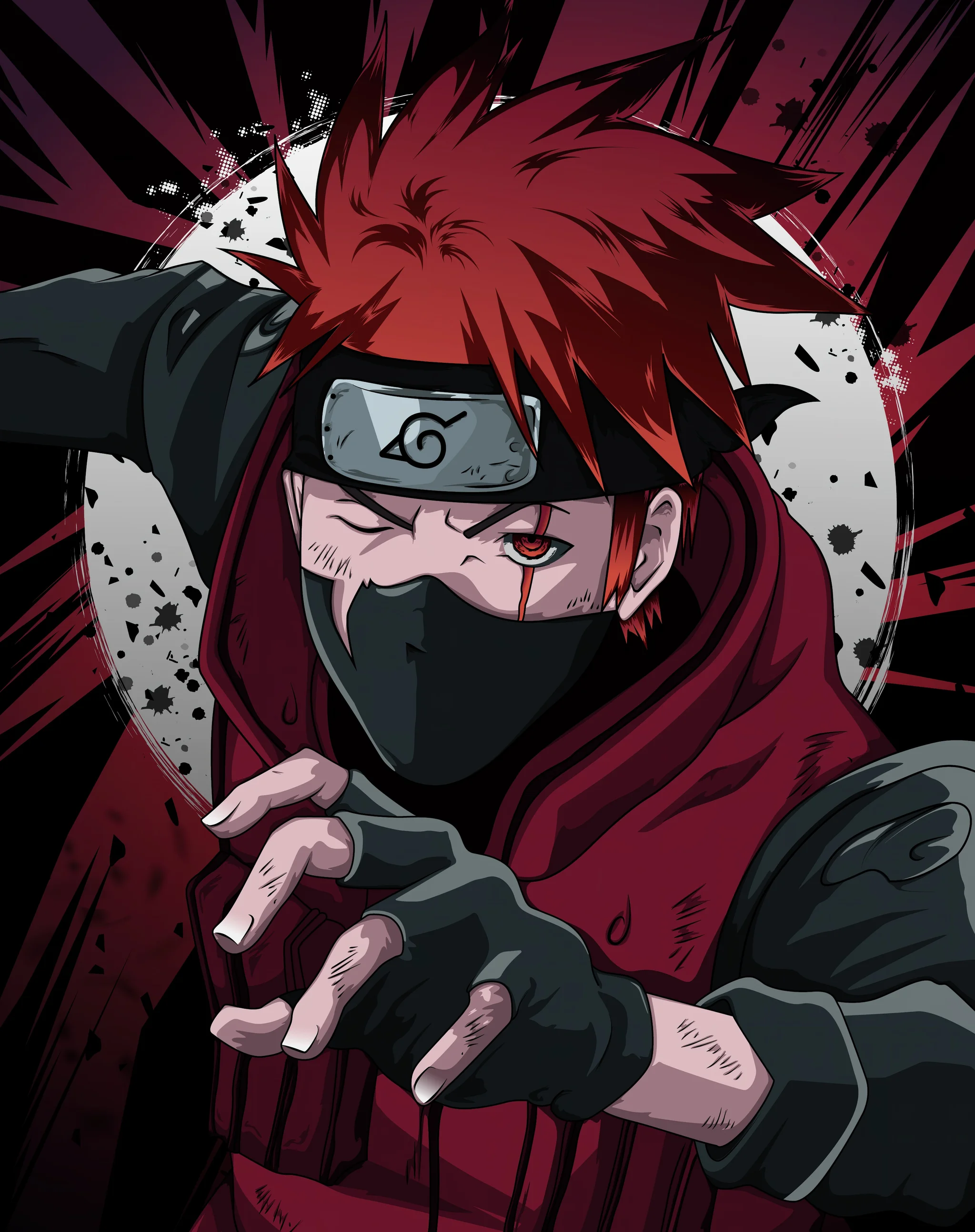 Kakashi Hatake Red Hood Ninja Wallpaper