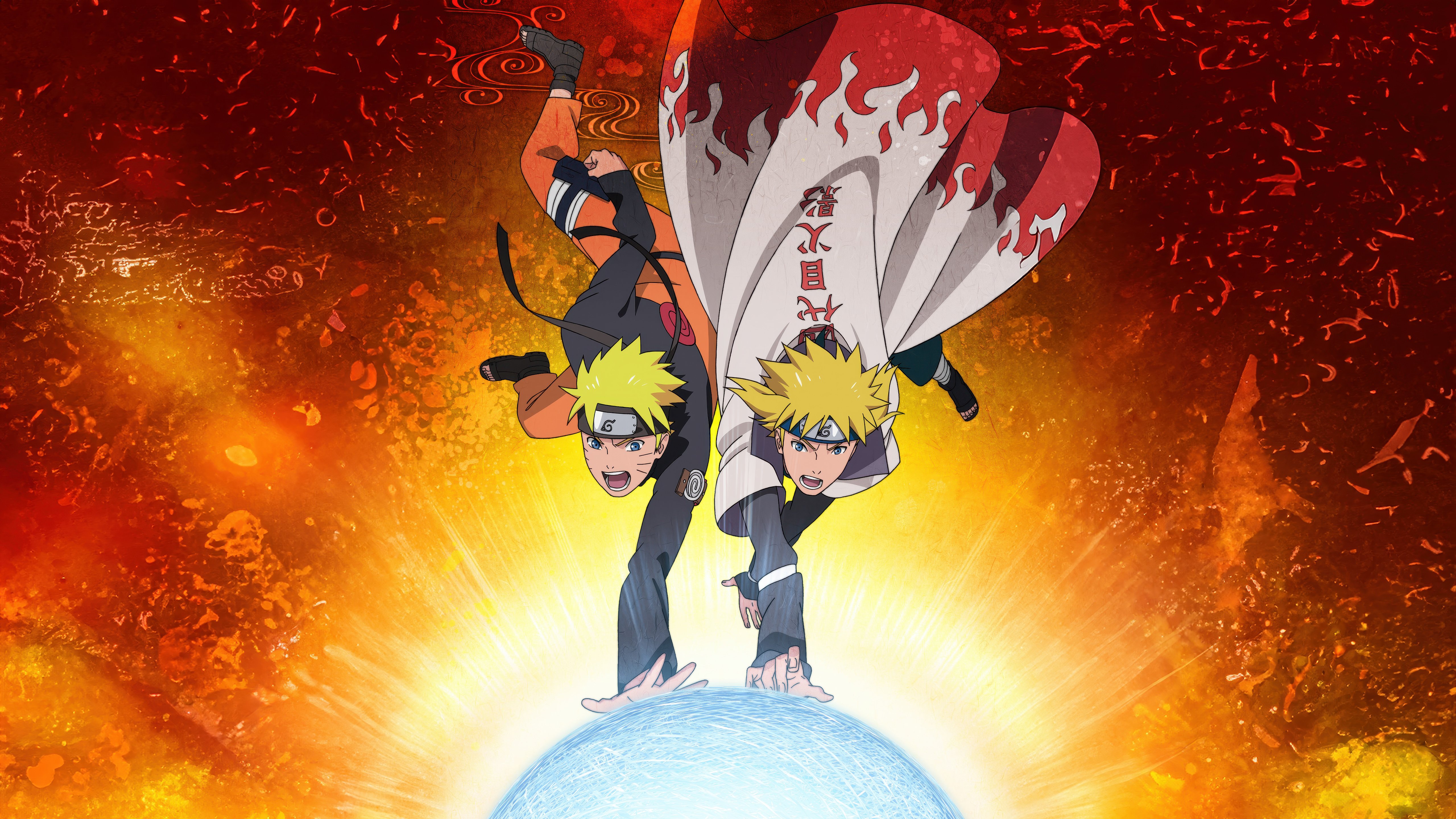 Naruto & Minato Epic Rasengan 4K Wallpaper