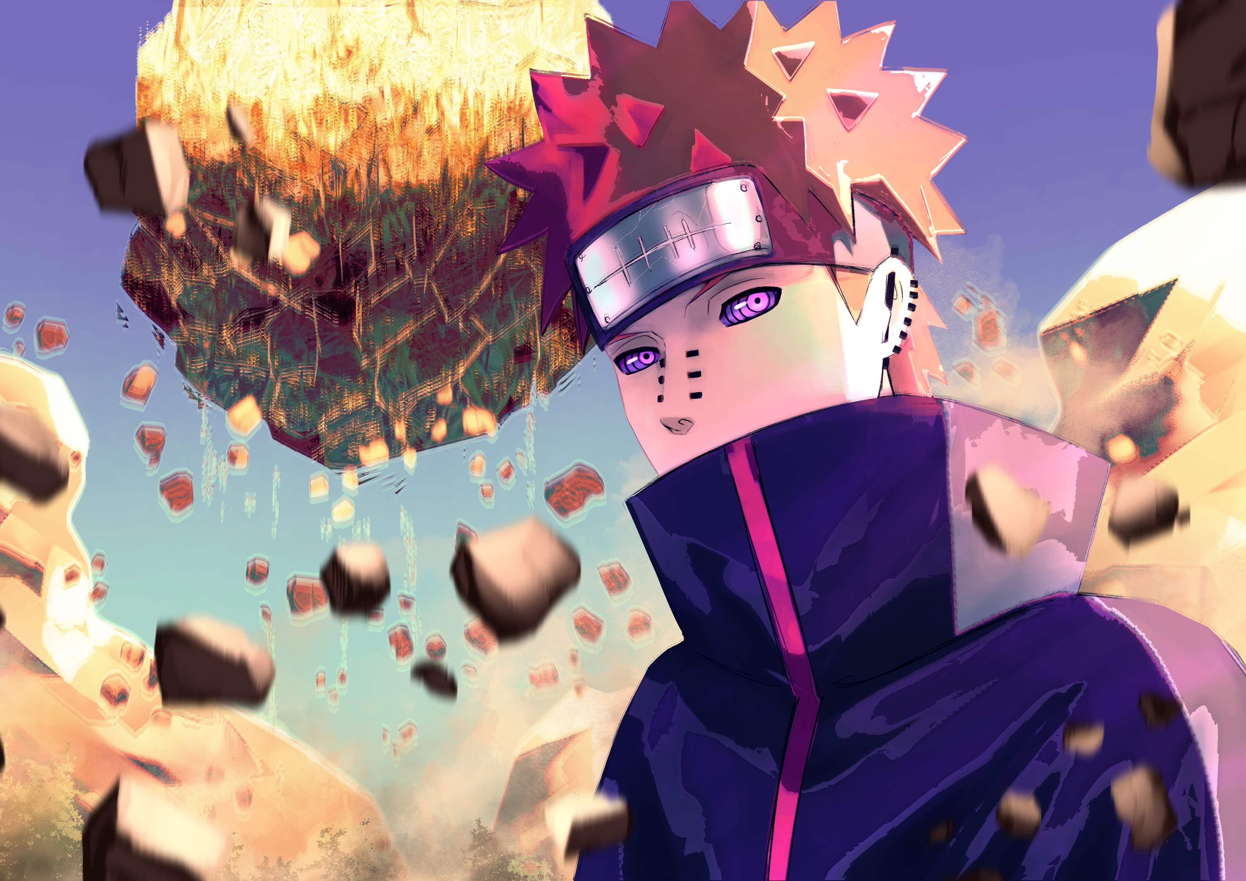 Pain Naruto Shinra Tensei 4K Wallpaper
