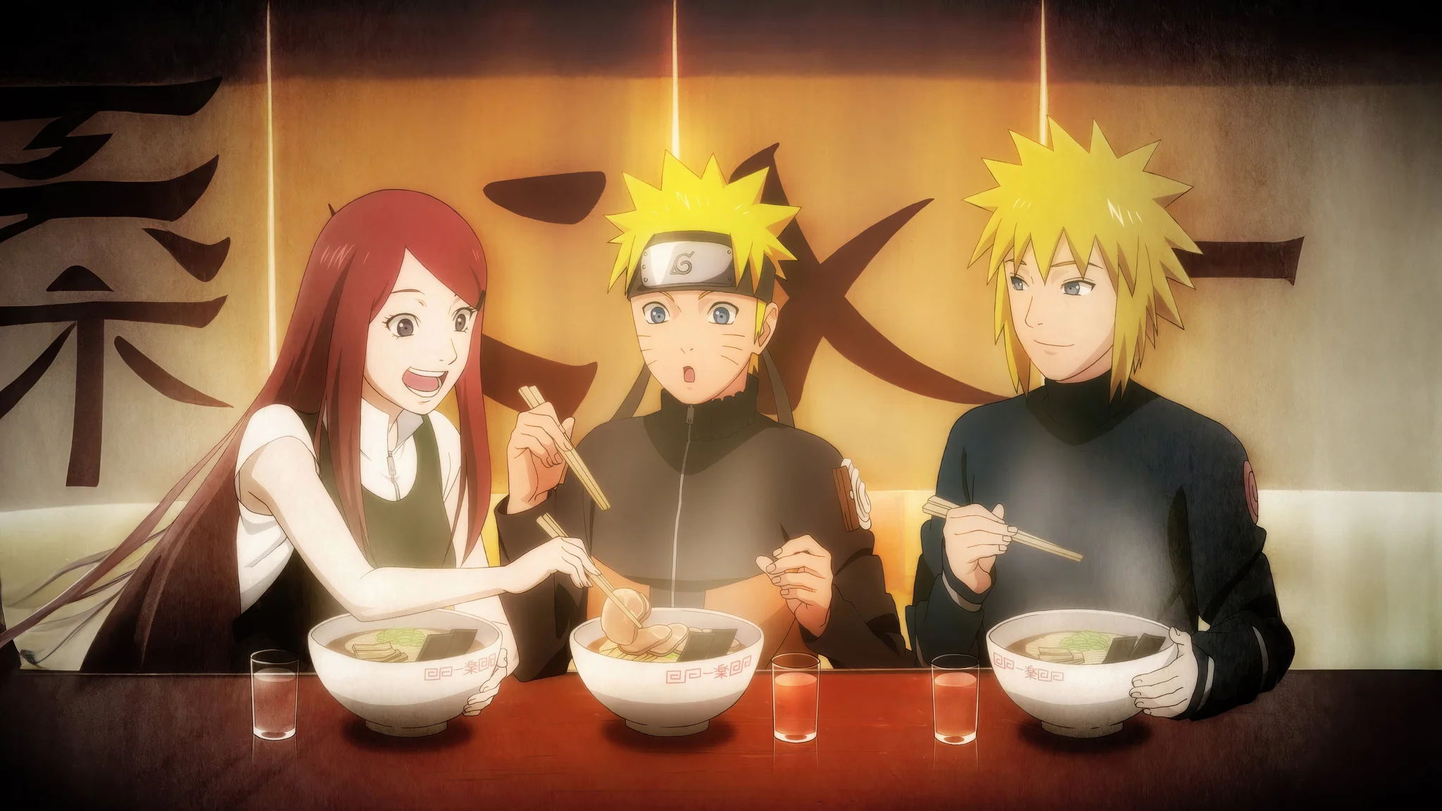 Naruto Family Ramen Dinner Wallpaper 4K