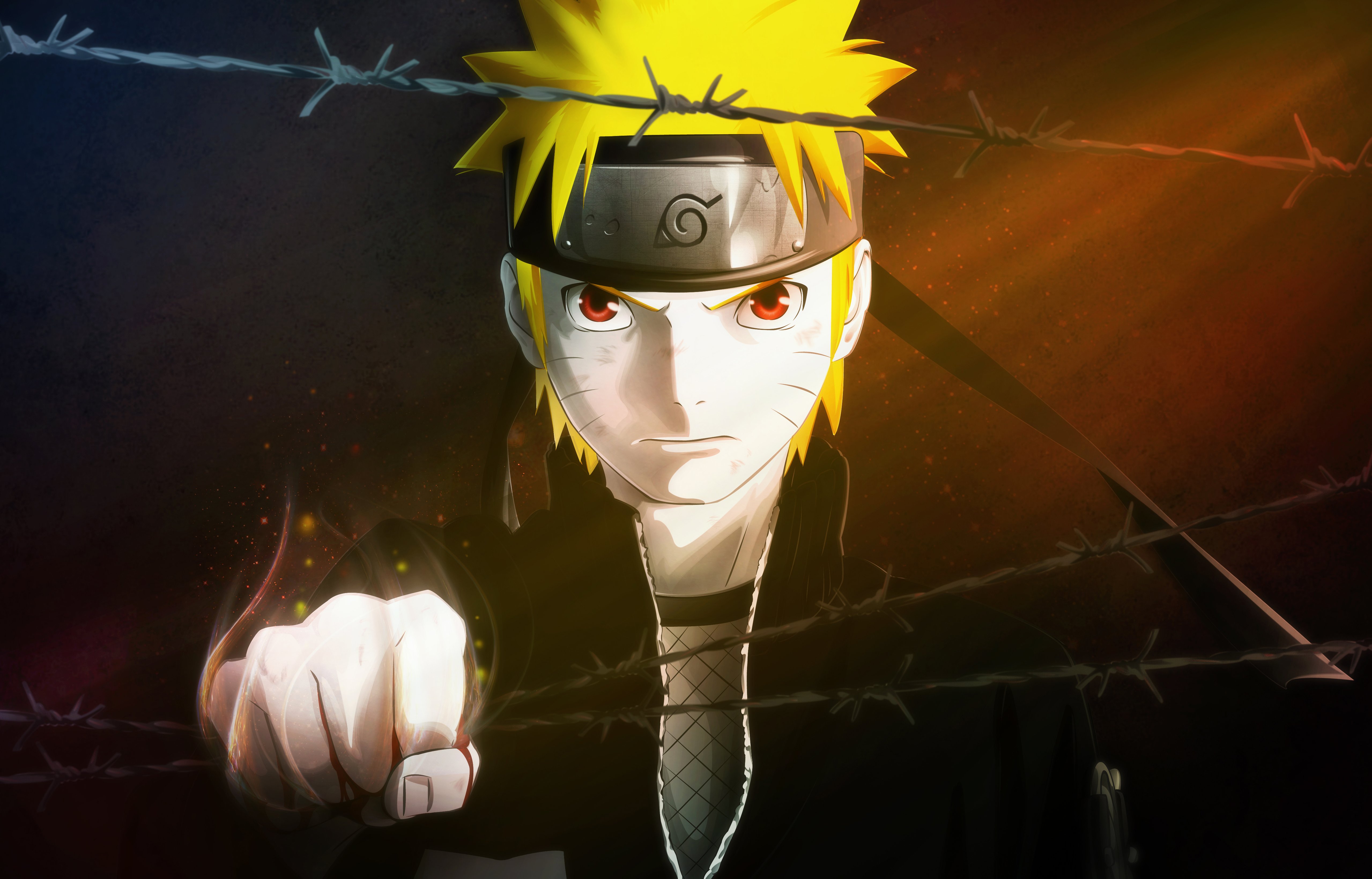 Naruto Uzumaki Dark Mode 4K Wallpaper