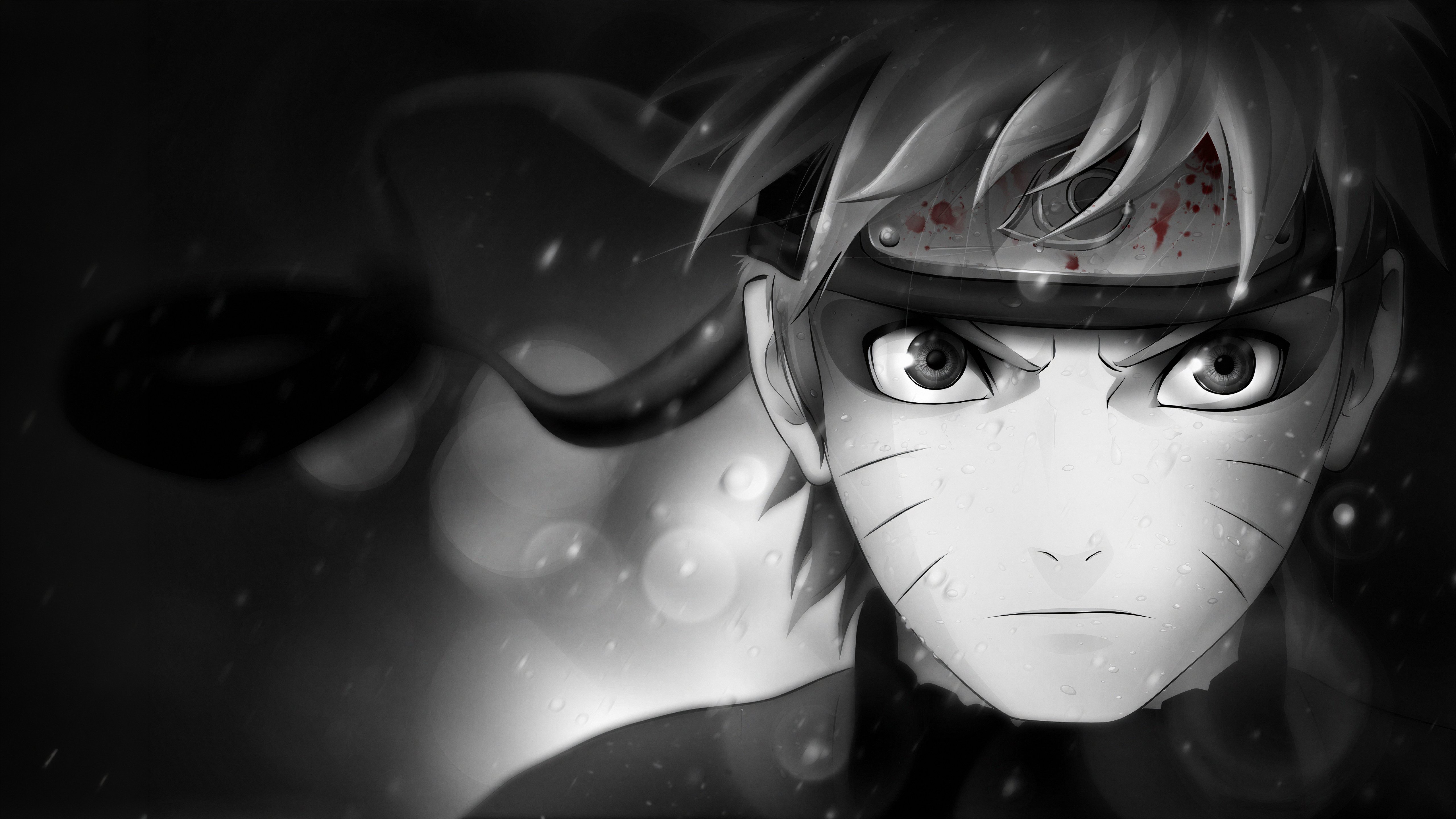 Naruto Uzumaki Dark Intense Close-Up 4K Wallpaper