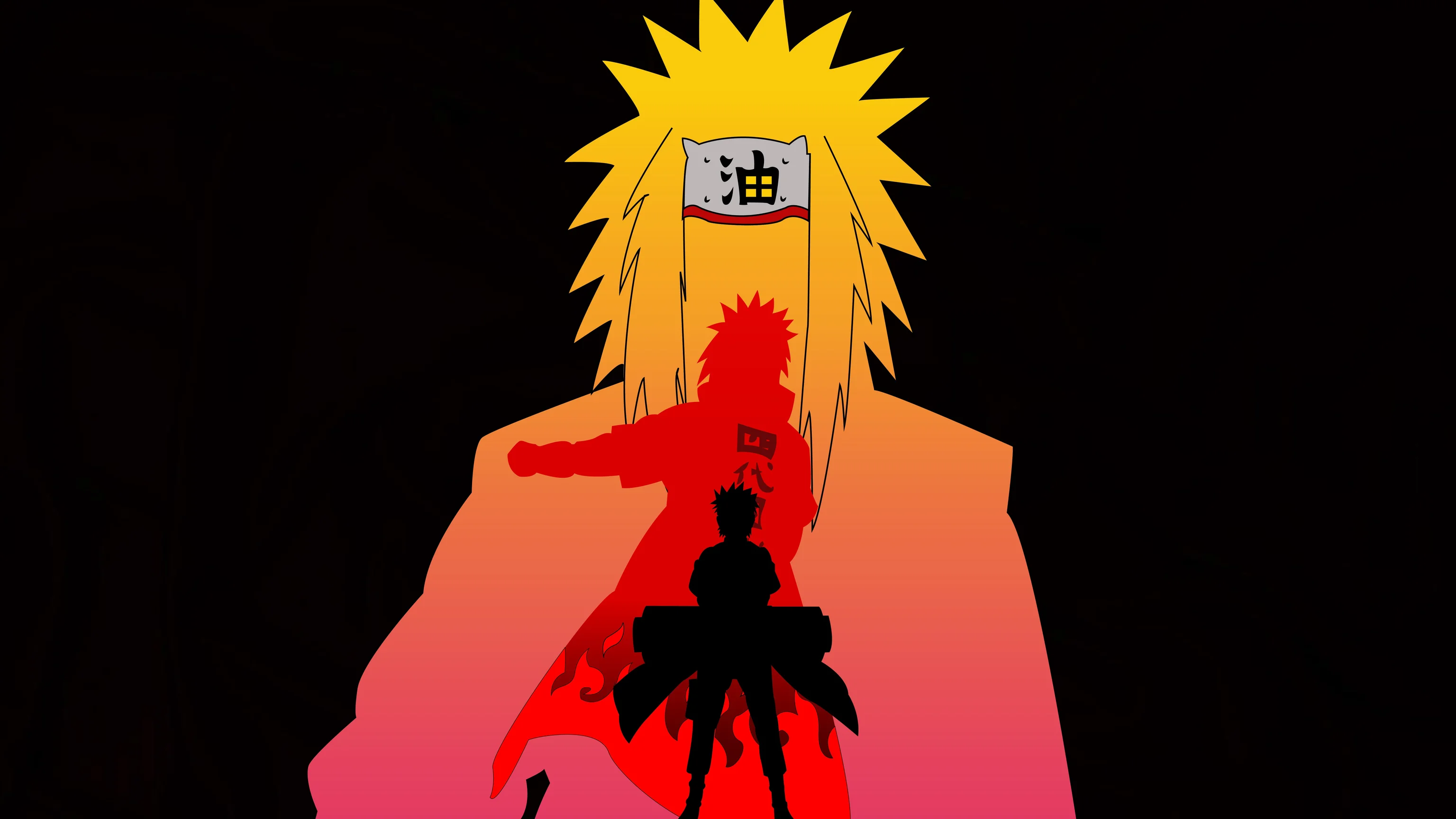 Naruto Jiraiya Minato Legacy Wallpaper 4K