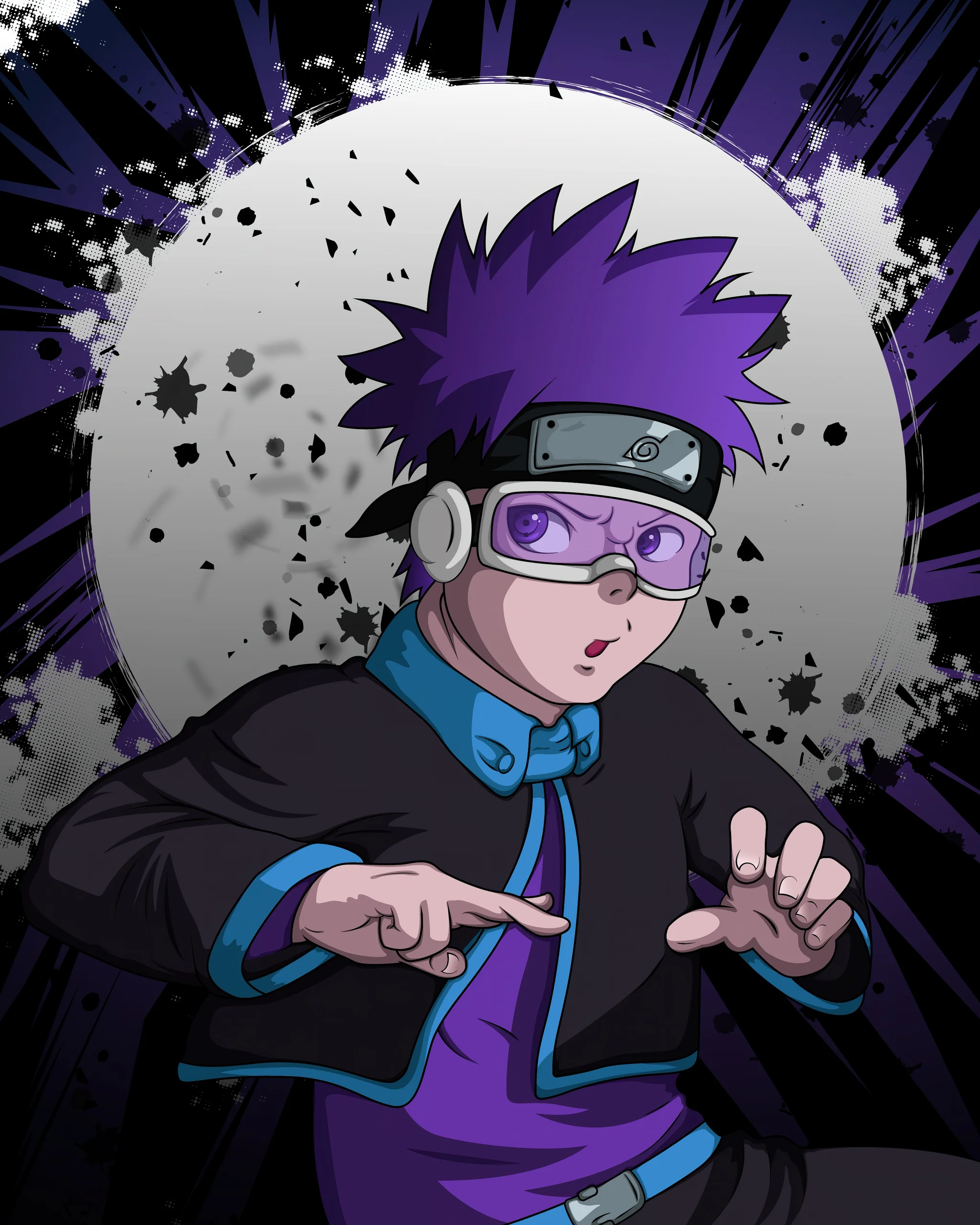 Obito Uchiha Purple Ninja Wallpaper 4K