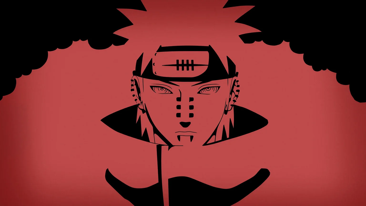 Pain Naruto Minimalist Red 4K Wallpaper